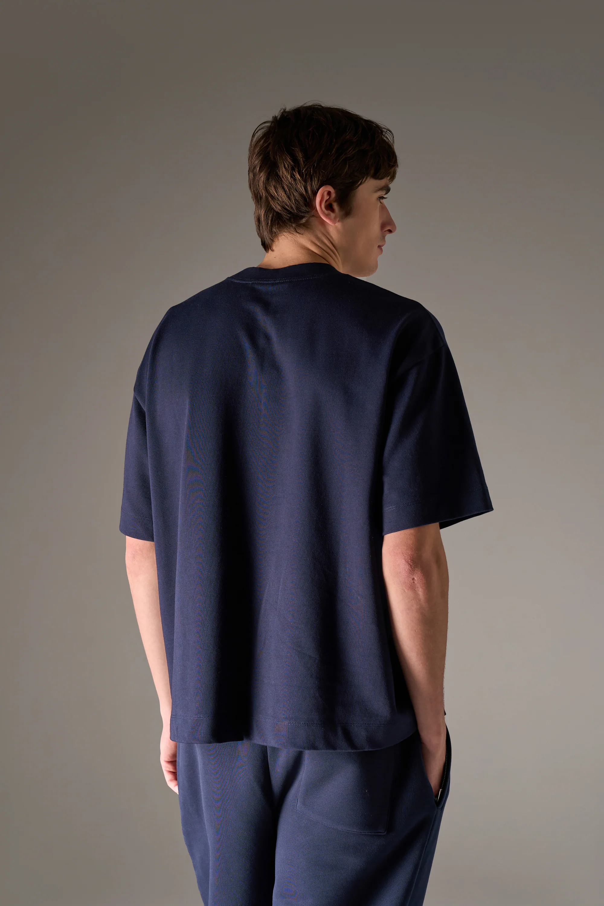 APPLIQUE MONOGRAM EMBLEM T-SHIRT - NAVY - Image 4