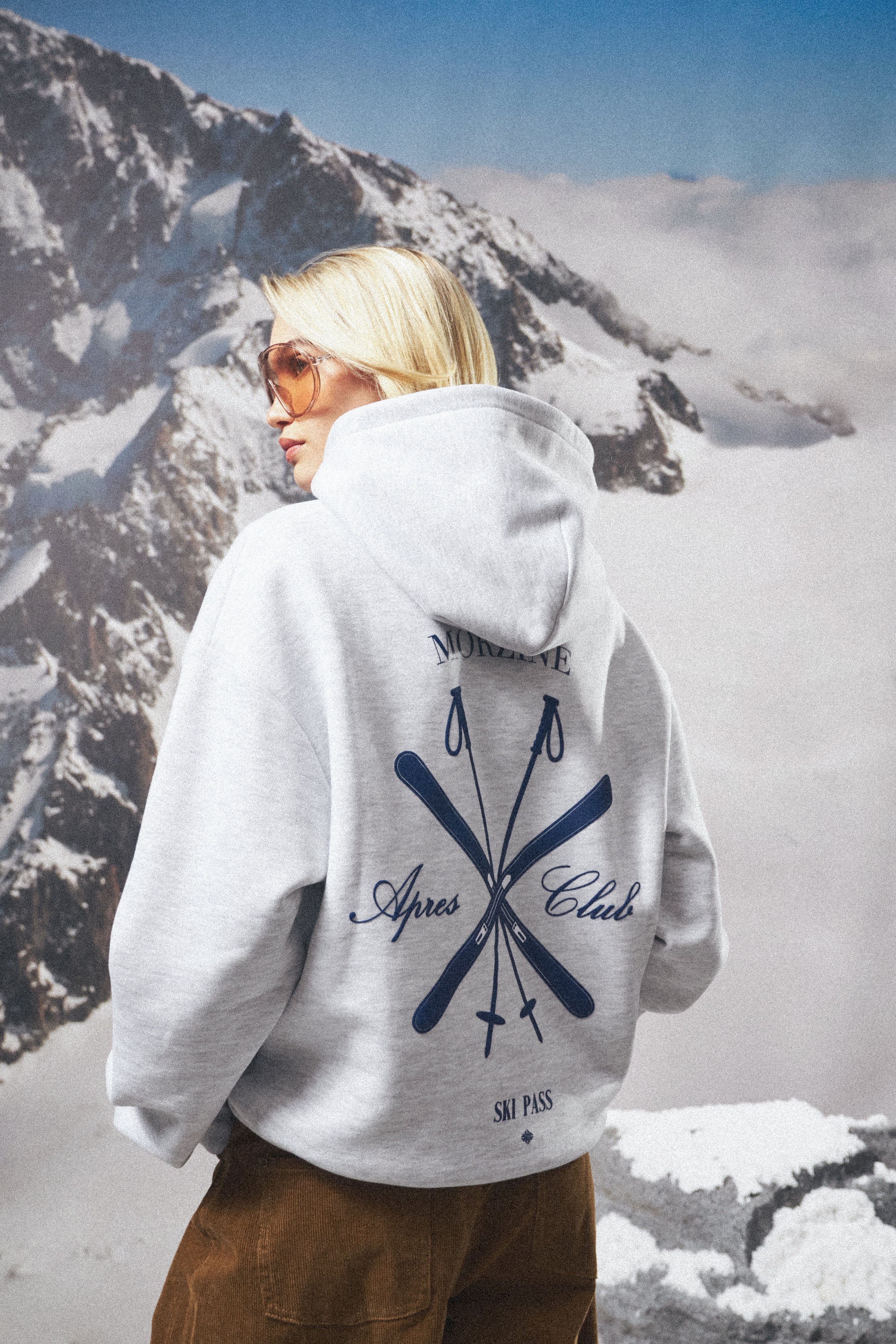 APRES GRAPHIC OVERSIZED HOODIE - GREY MARL - Image 2