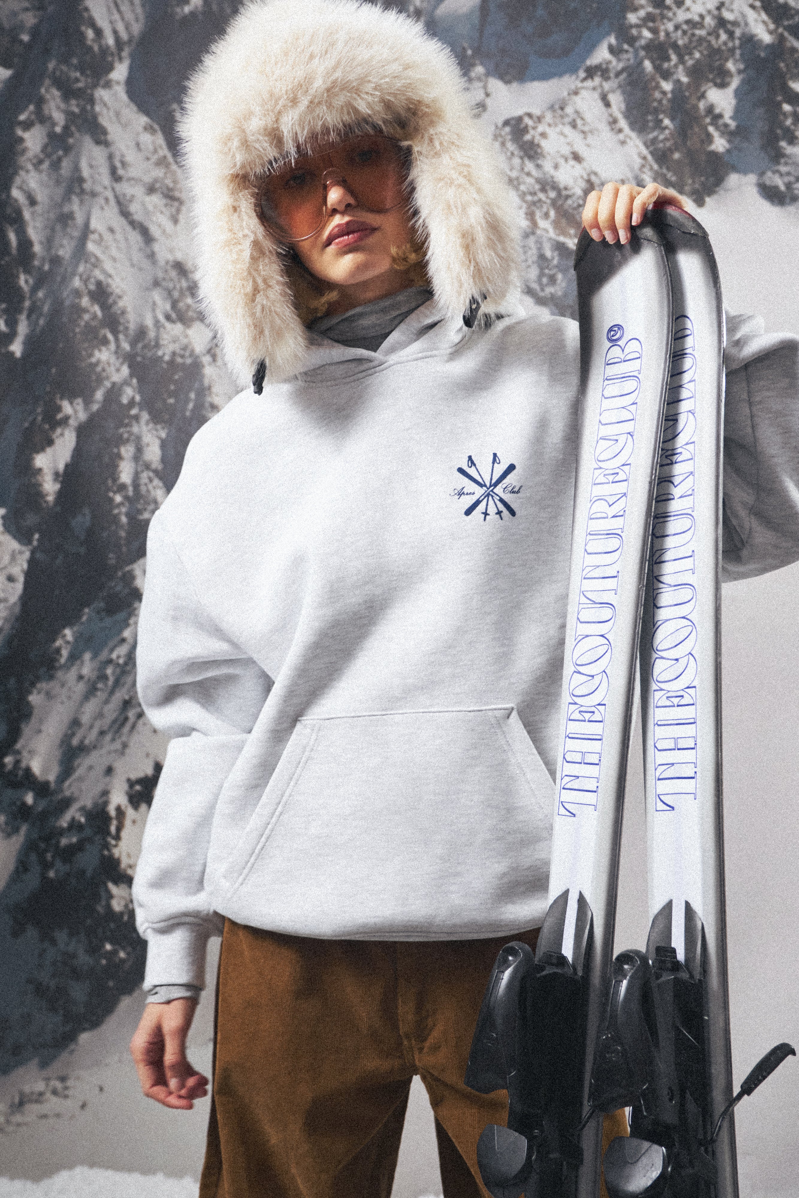 APRES GRAPHIC OVERSIZED HOODIE - GREY MARL - Image 5