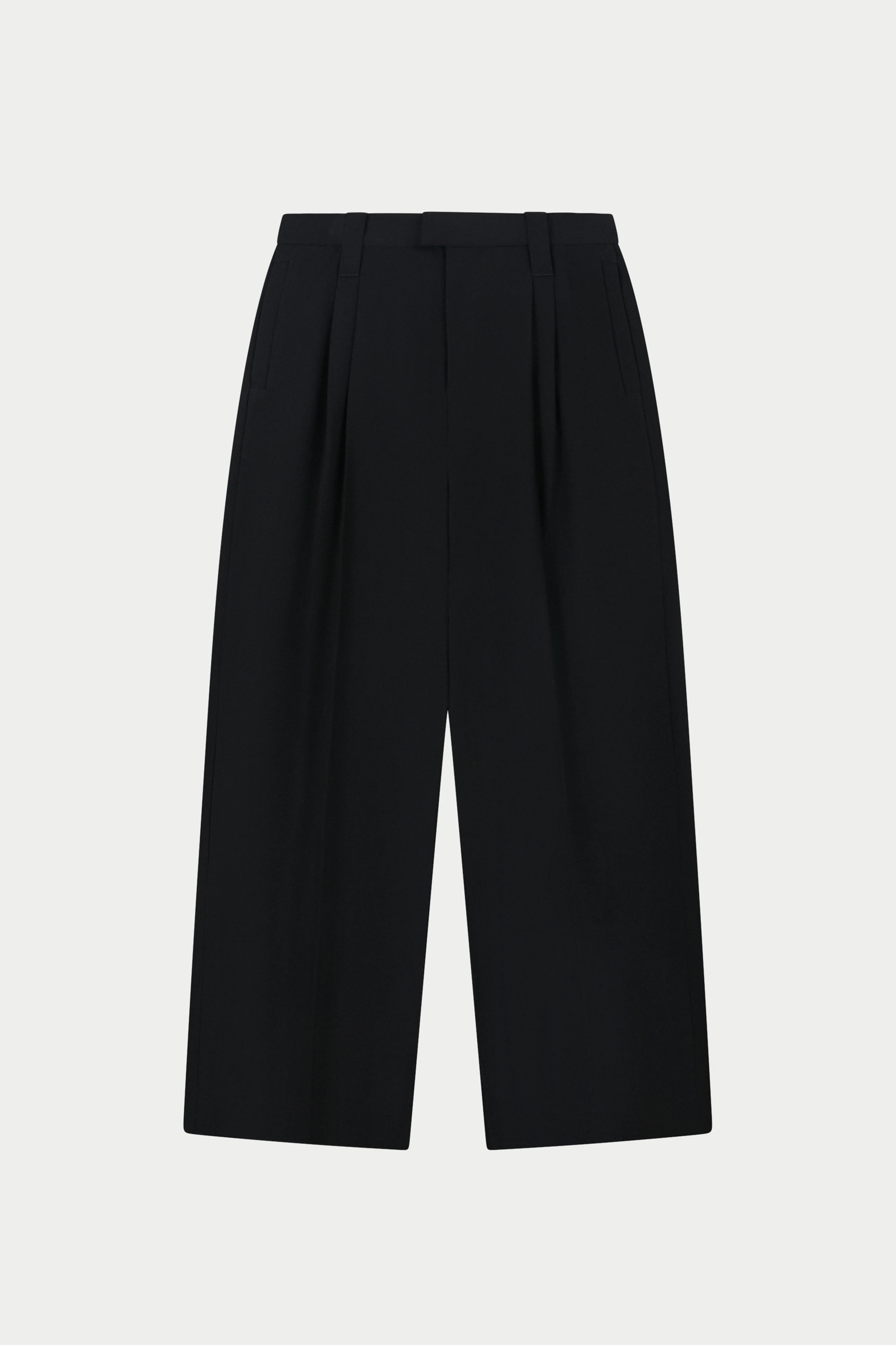 BARREL LEG TAILORED TROUSERS - BLACK
