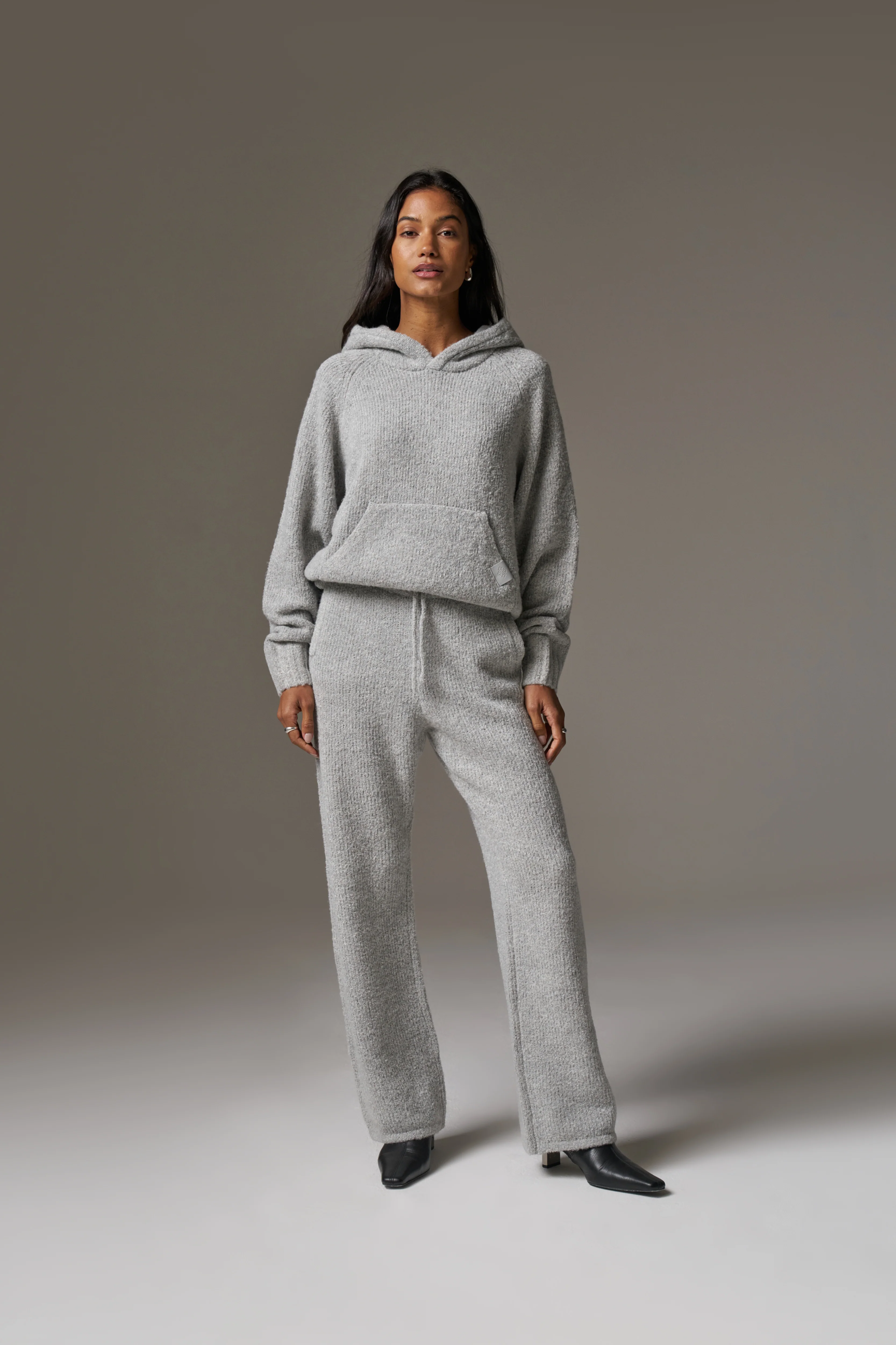 BOUCLE KNIT PANTS - GREY MARL - Image 10
