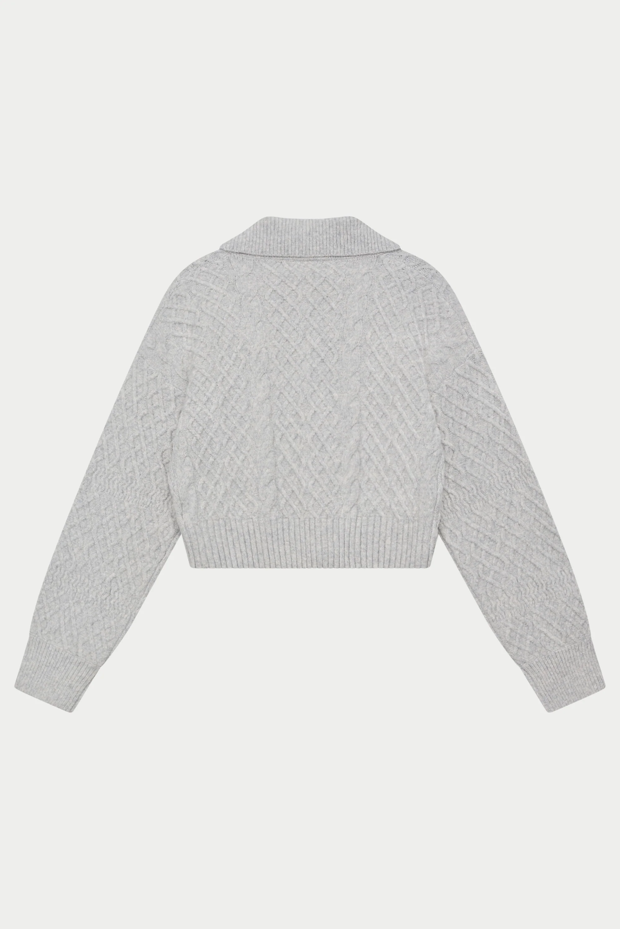 CABLE KNIT CARDIGAN - GREY MARL - Image 7