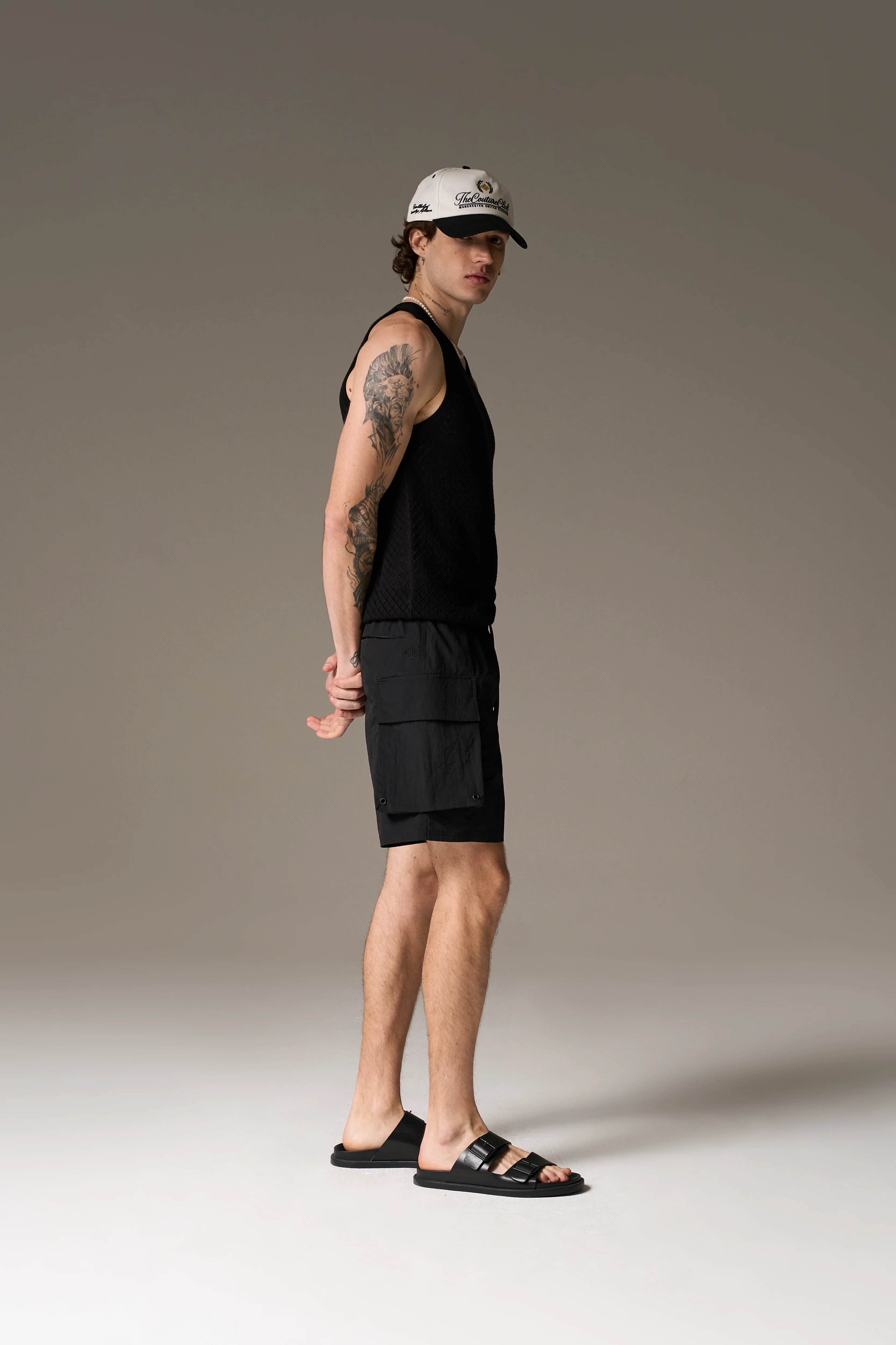 CARGO POCKET SWIM SHORTS - BLACK - Image 6