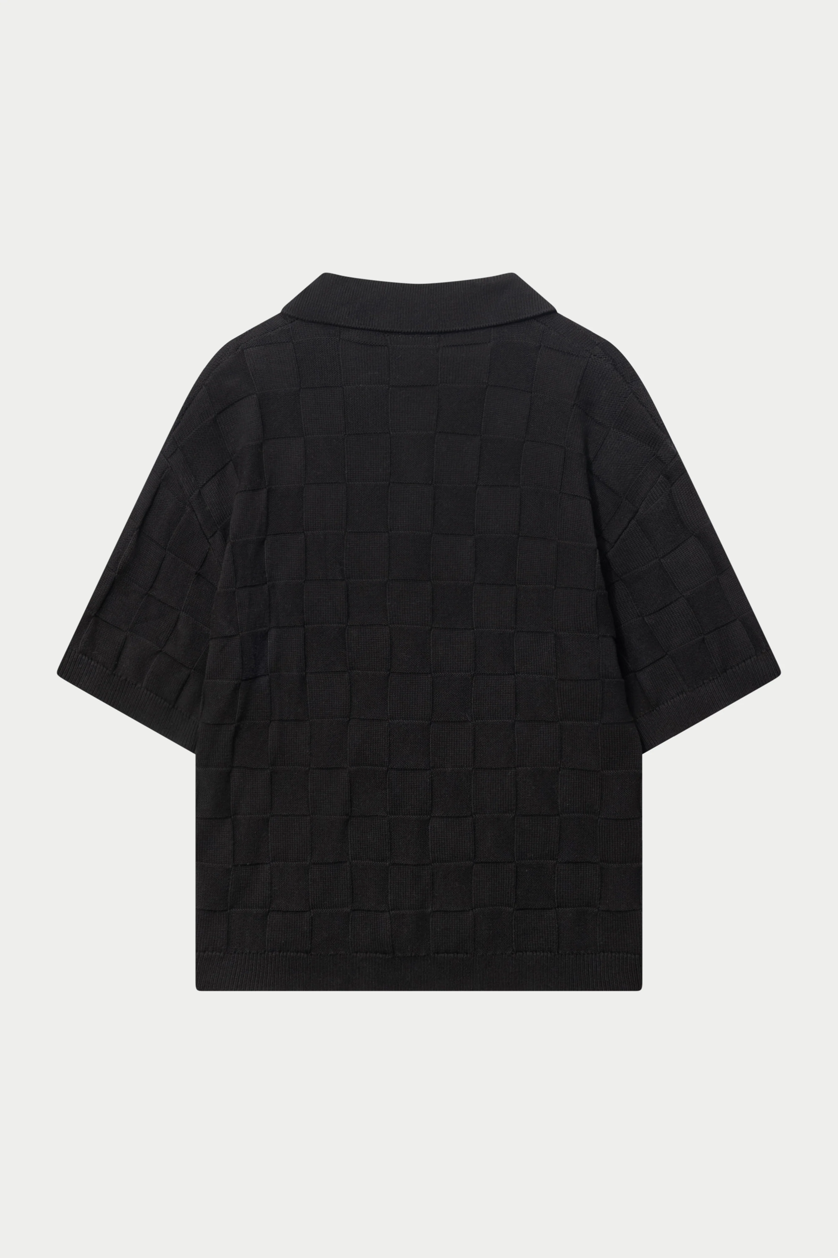 CHECKERBOARD KNITTED SHIRT - BLACK - Image 10