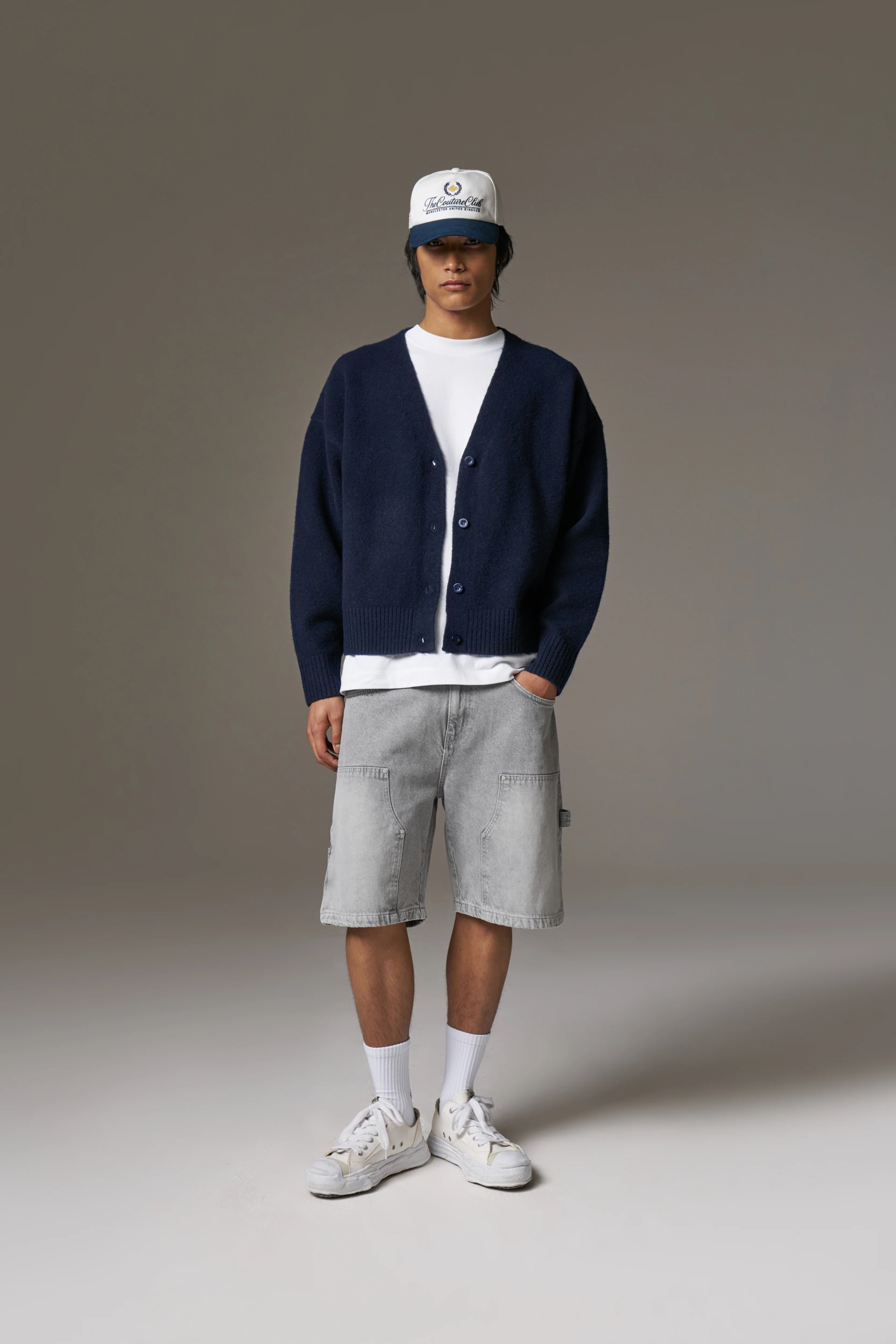 COPYRIGHT BRUSHED KNIT CARDIGAN - NAVY - Image 10