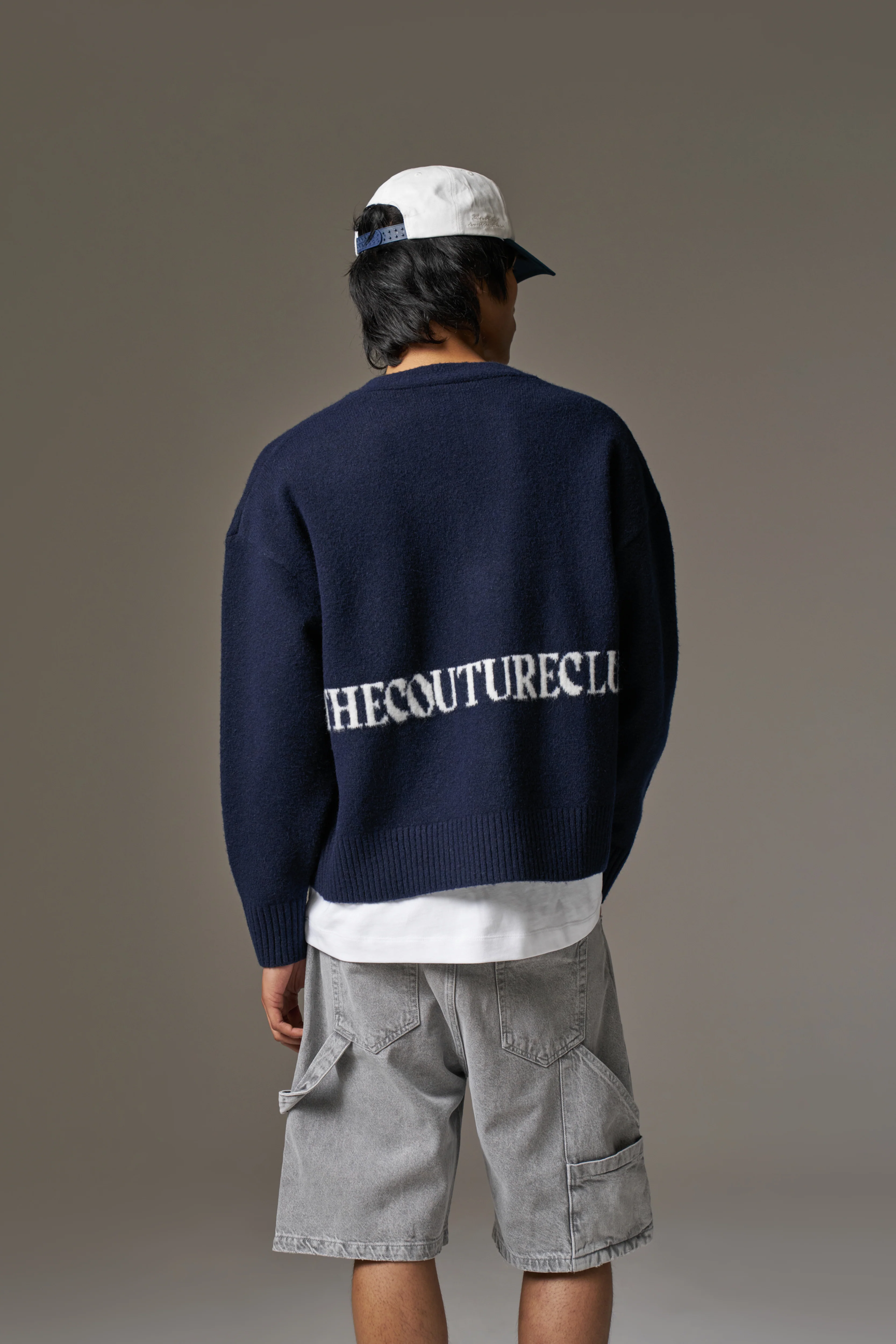 COPYRIGHT BRUSHED KNIT CARDIGAN - NAVY - Image 5