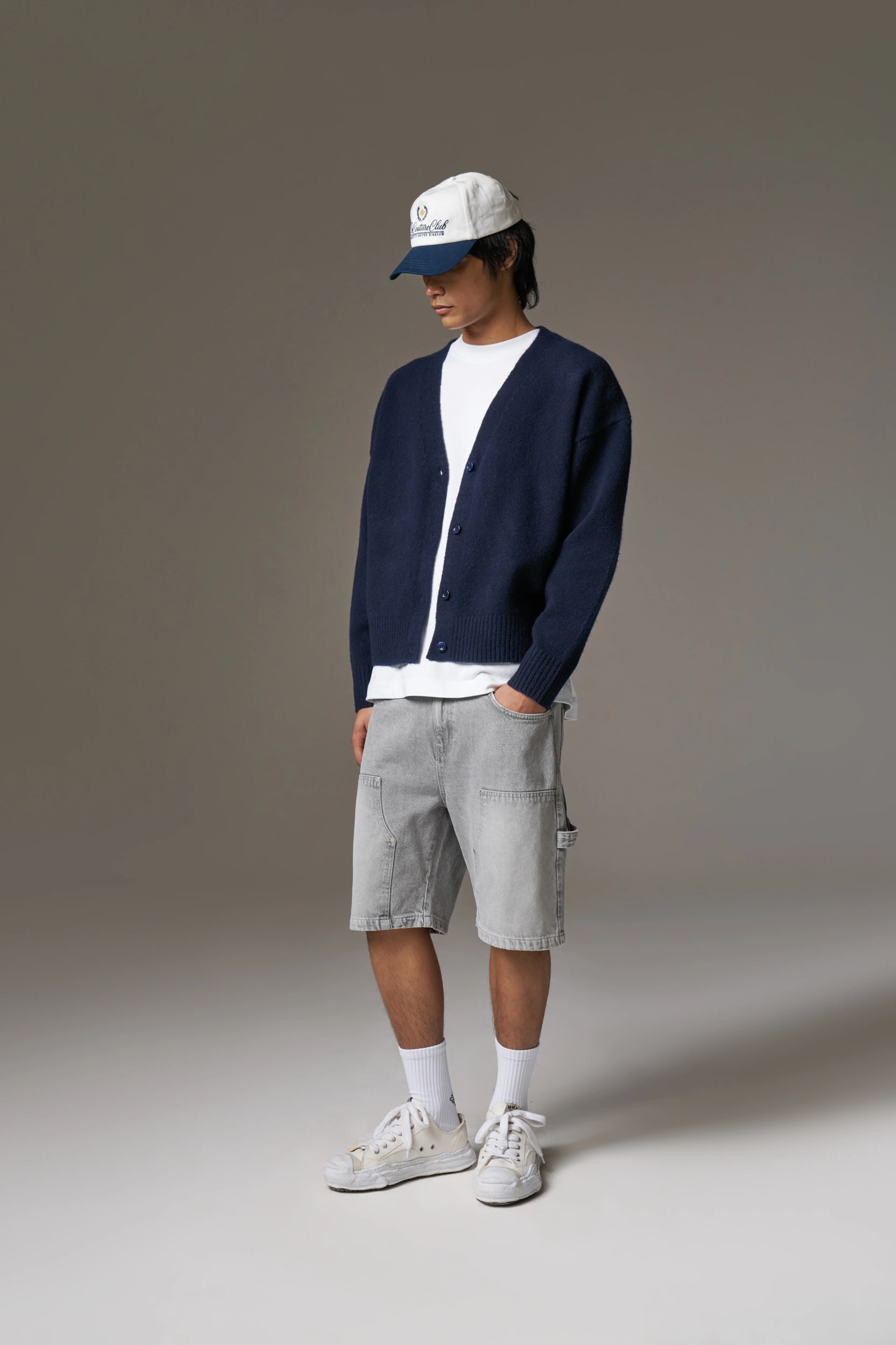 COPYRIGHT BRUSHED KNIT CARDIGAN - NAVY - Image 9