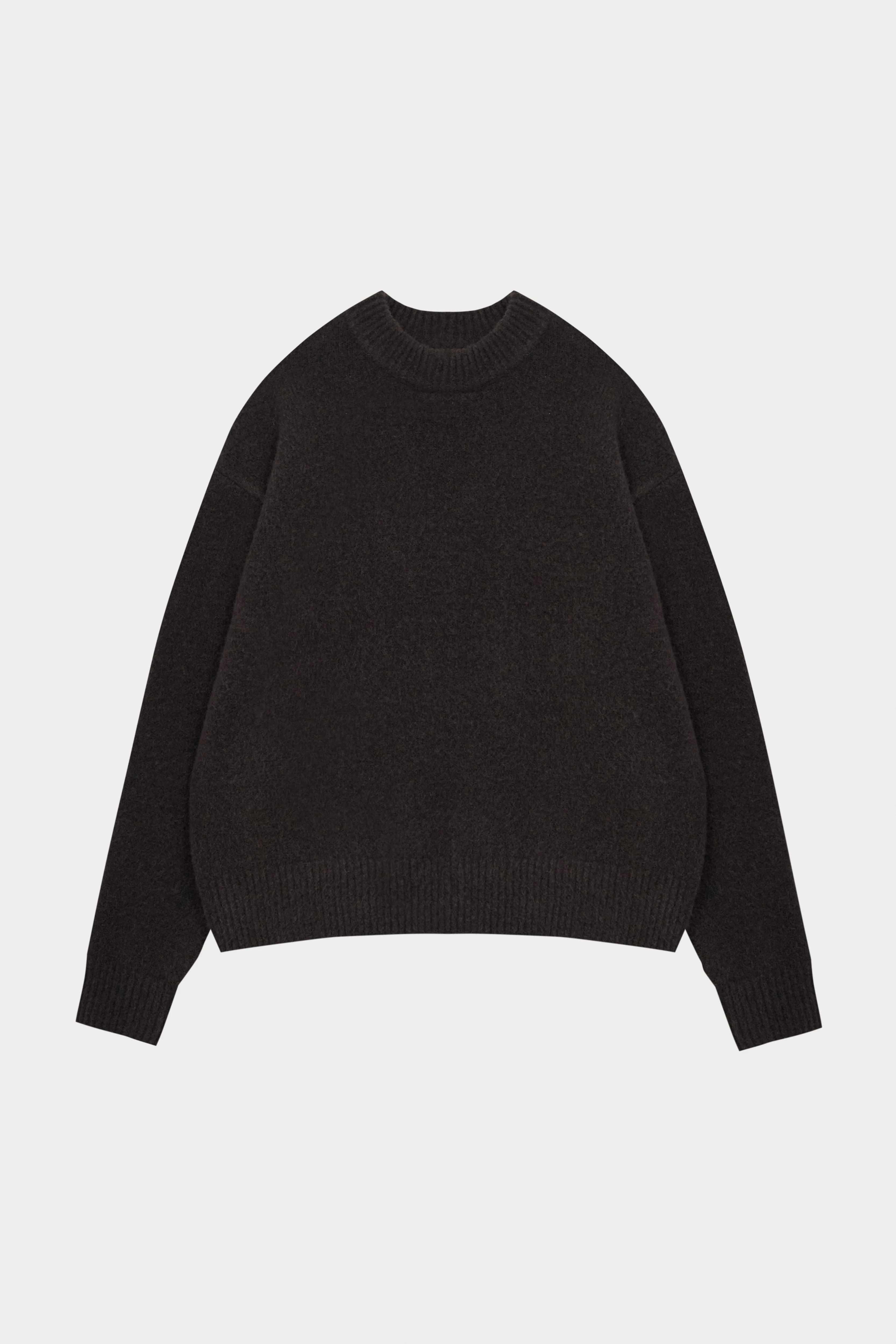 COPYRIGHT BRUSHED KNIT JUMPER - BROWN - Image 6