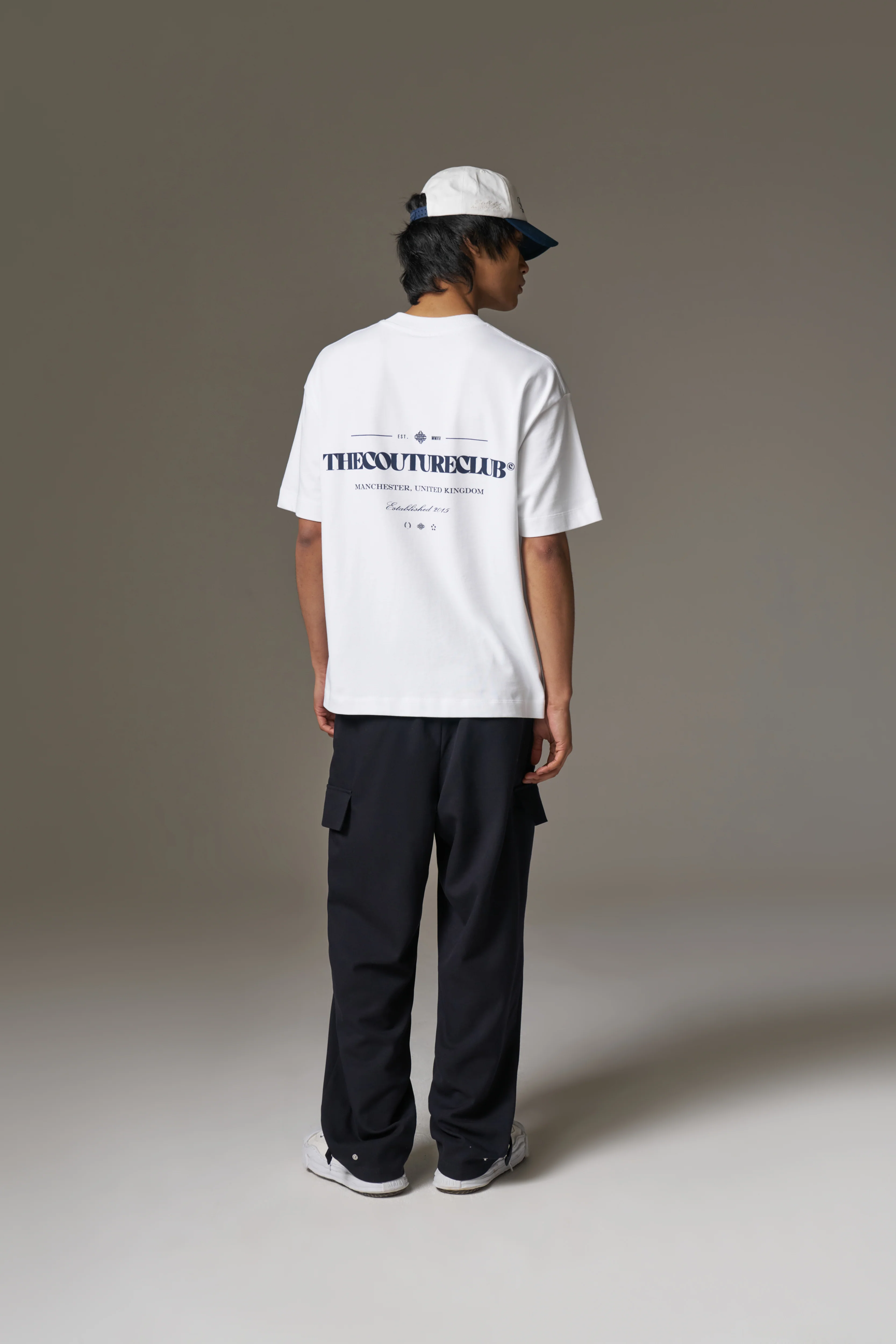 COPYRIGHT MULTI GRAPHIC T-SHIRT - WHITE/NAVY - Image 5