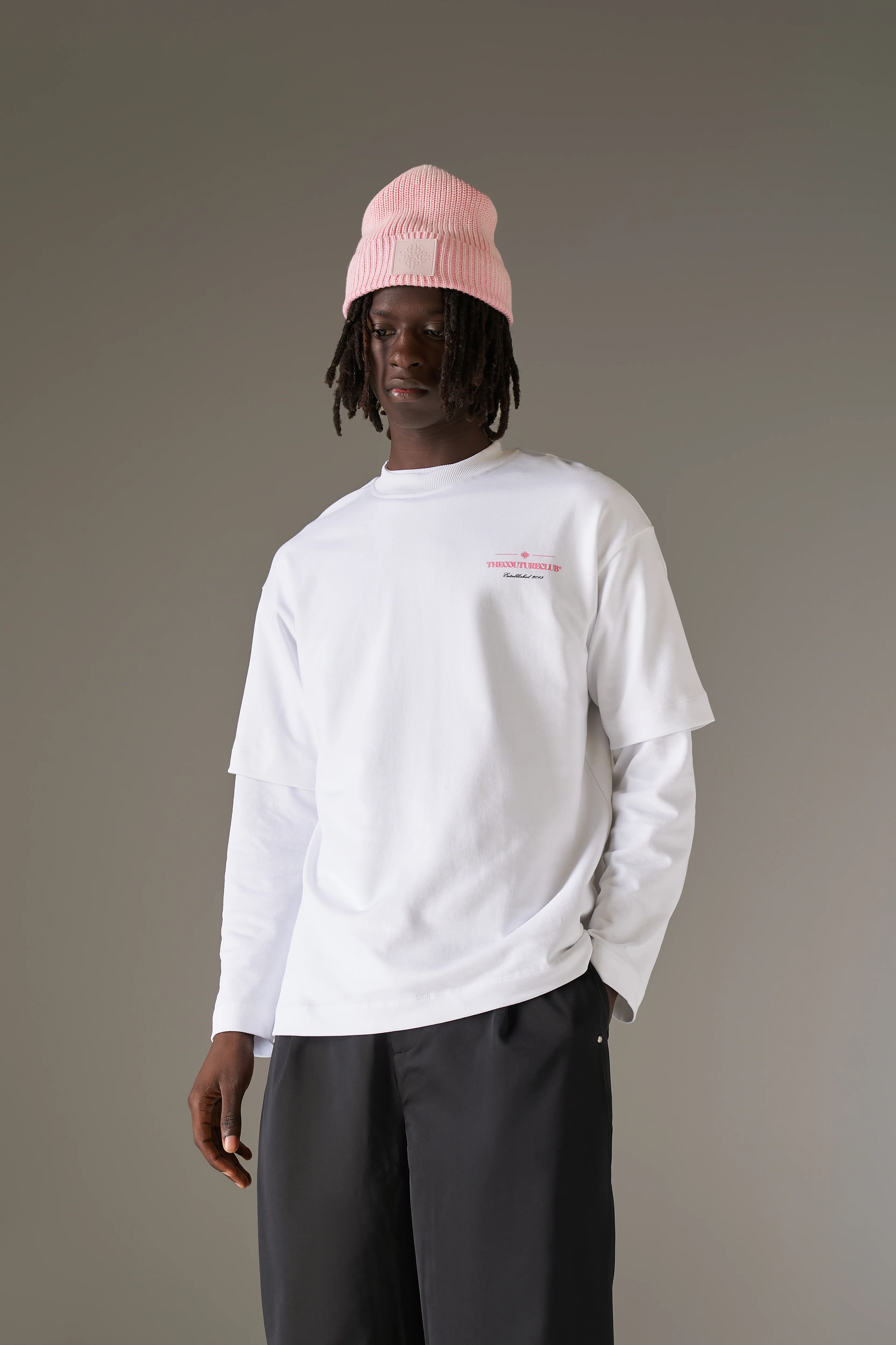COPYRIGHT MULTI GRAPHIC T-SHIRT - PINK - Image 4