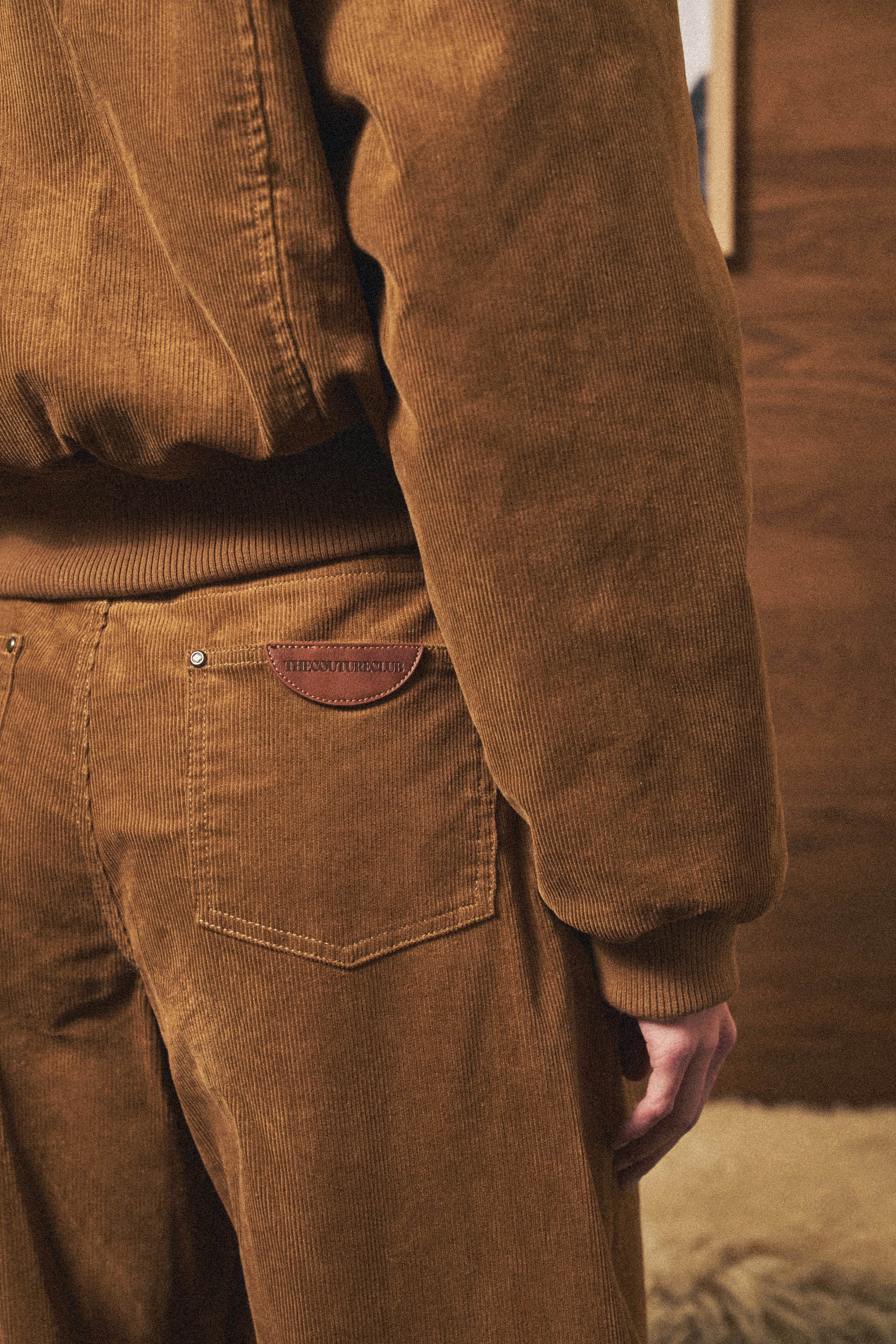 CORD BARREL LEG TROUSERS - TAN - Image 6