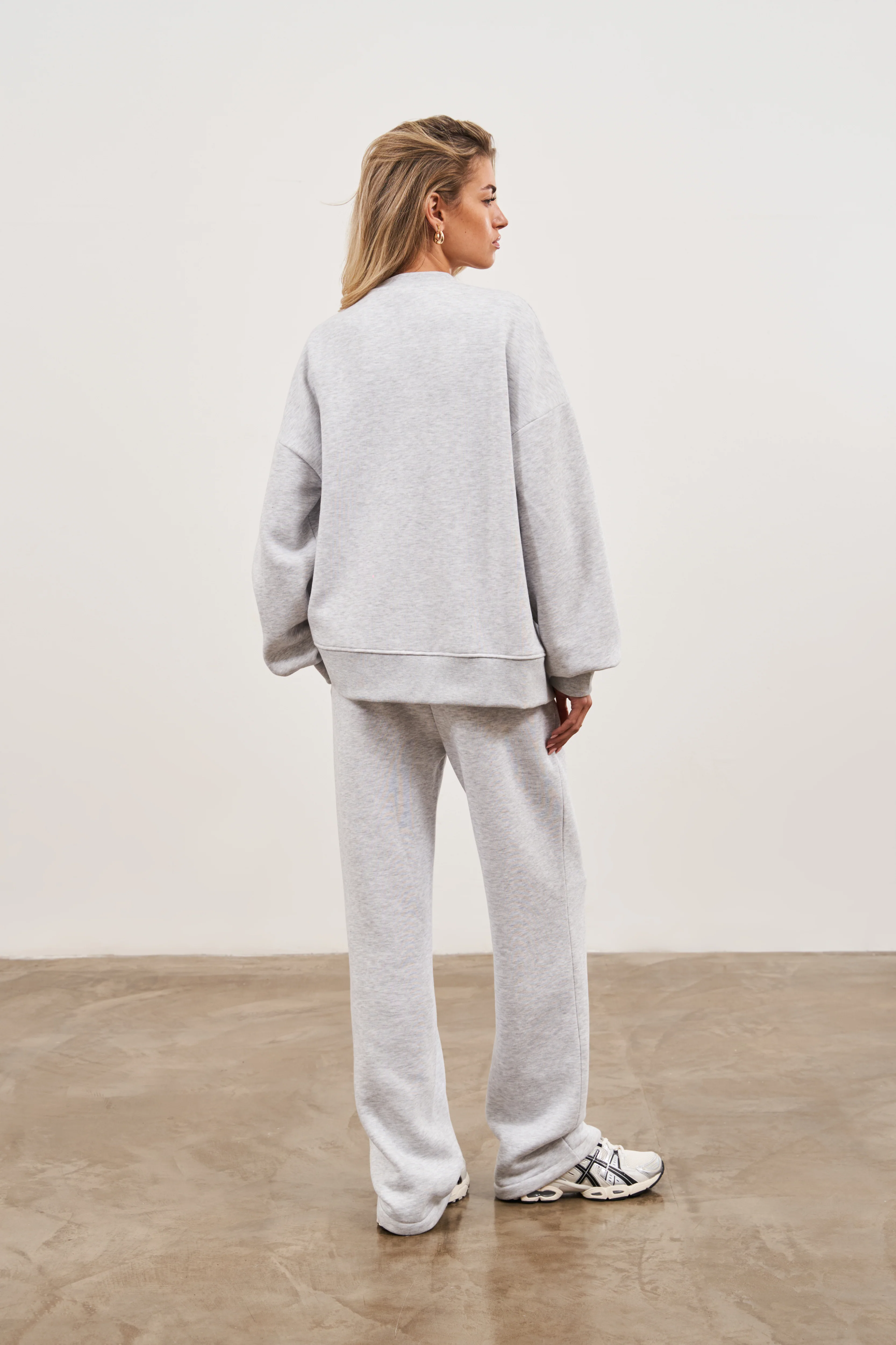 COUTURE SCRIPT PUFF SLEEVE CREW - GREY MARL - Image 5
