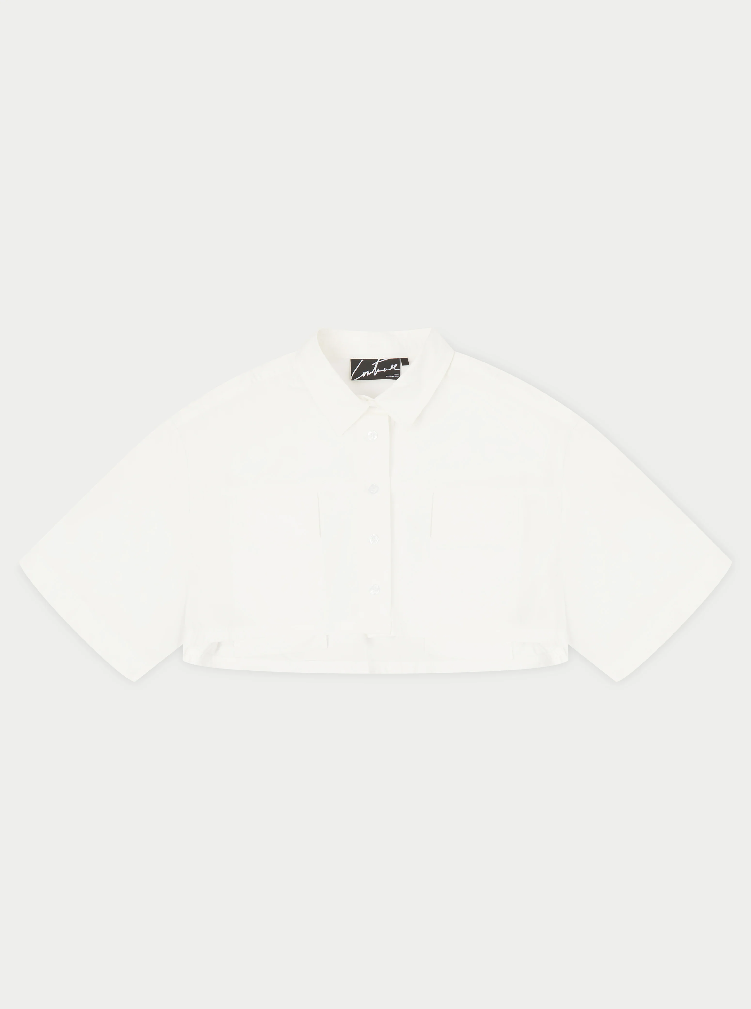 CROPPED POPLIN POCKET DETAIL SHIRT - WHITE