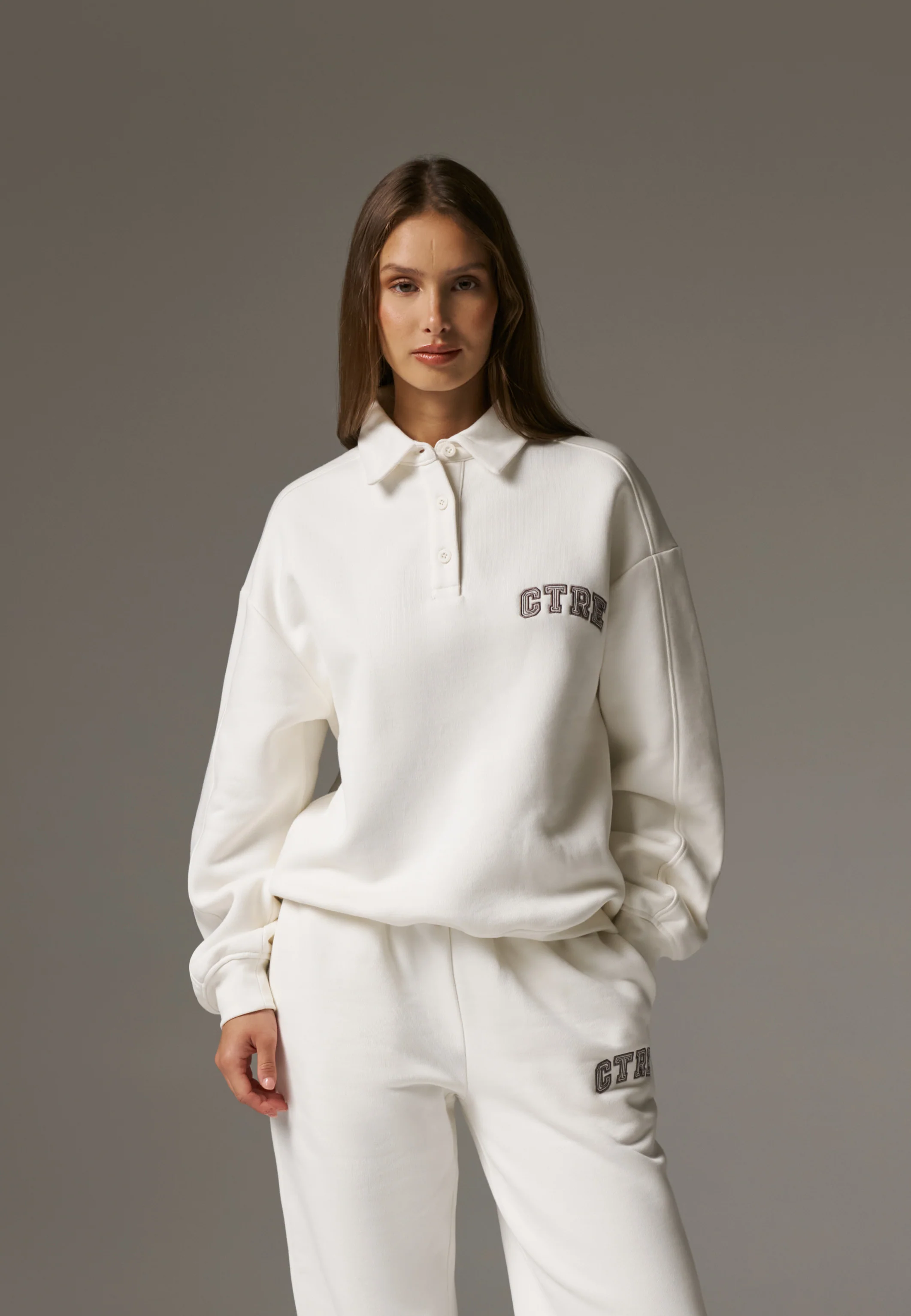 CTRE BUTTON THROUGH POLO - OFF WHITE - Image 2
