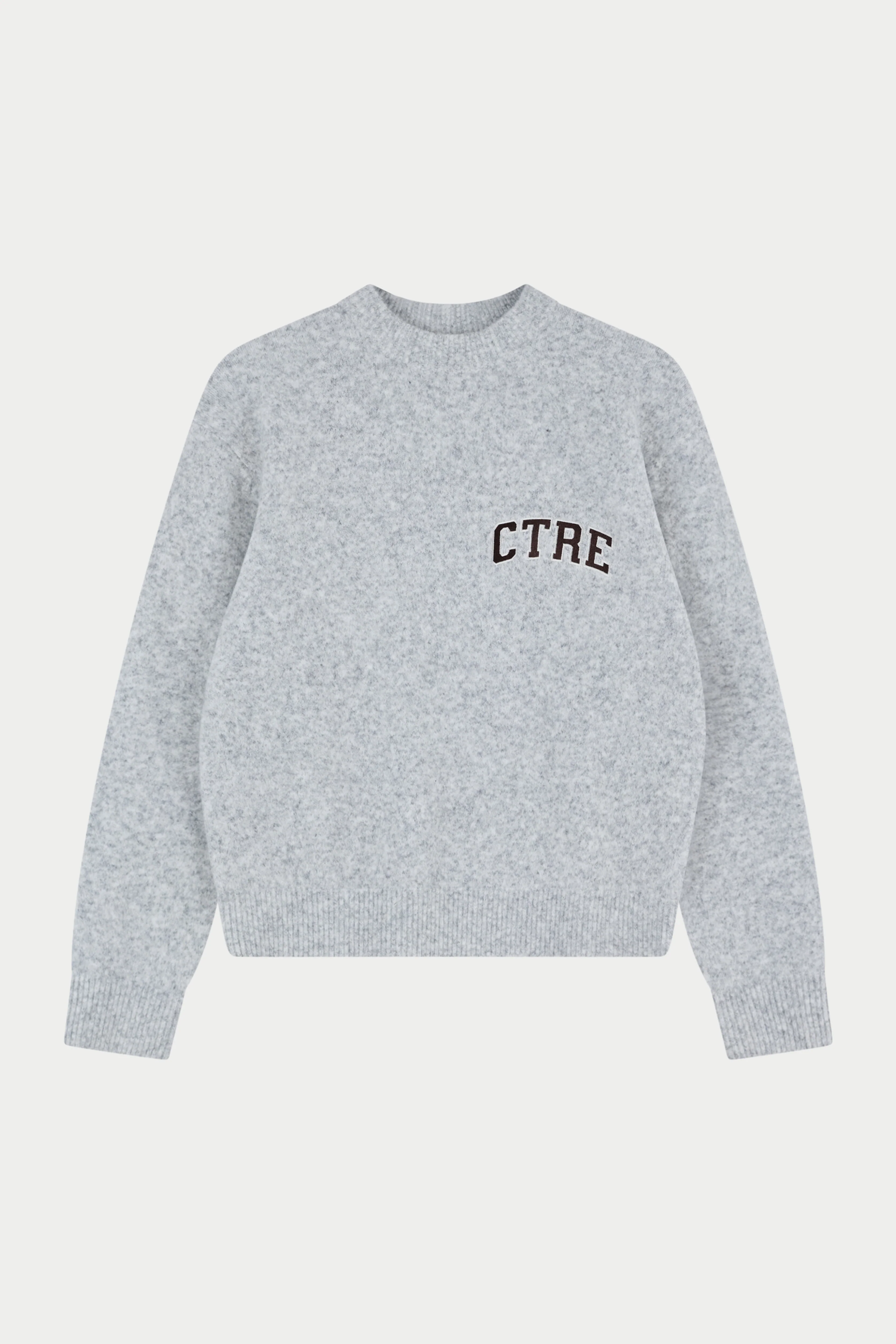 CTRE EMBROIDERED KNIT CREW - GREY MARL
