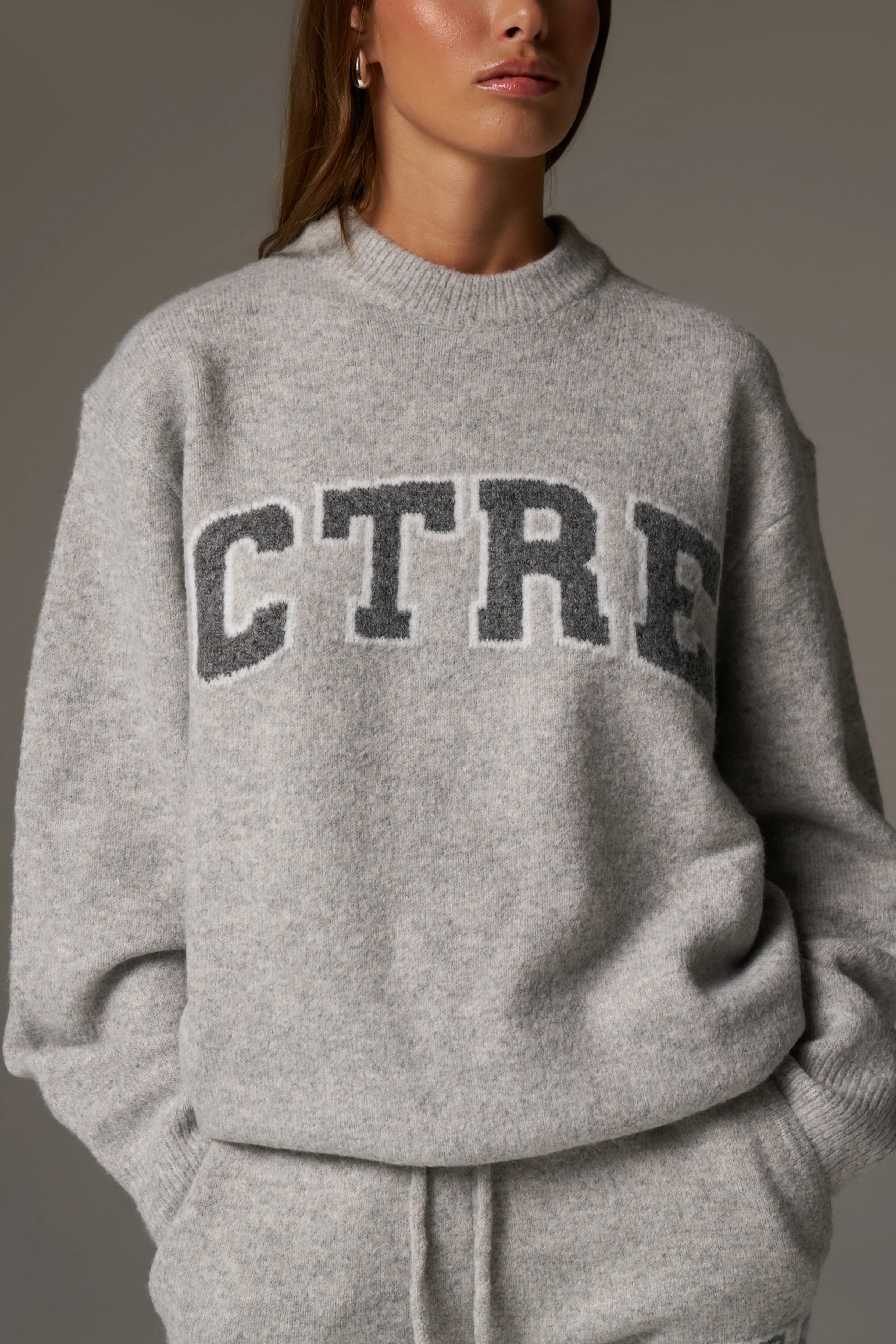 CTRE KNITTED SWEATSHIRT - GREY MARL - Image 4