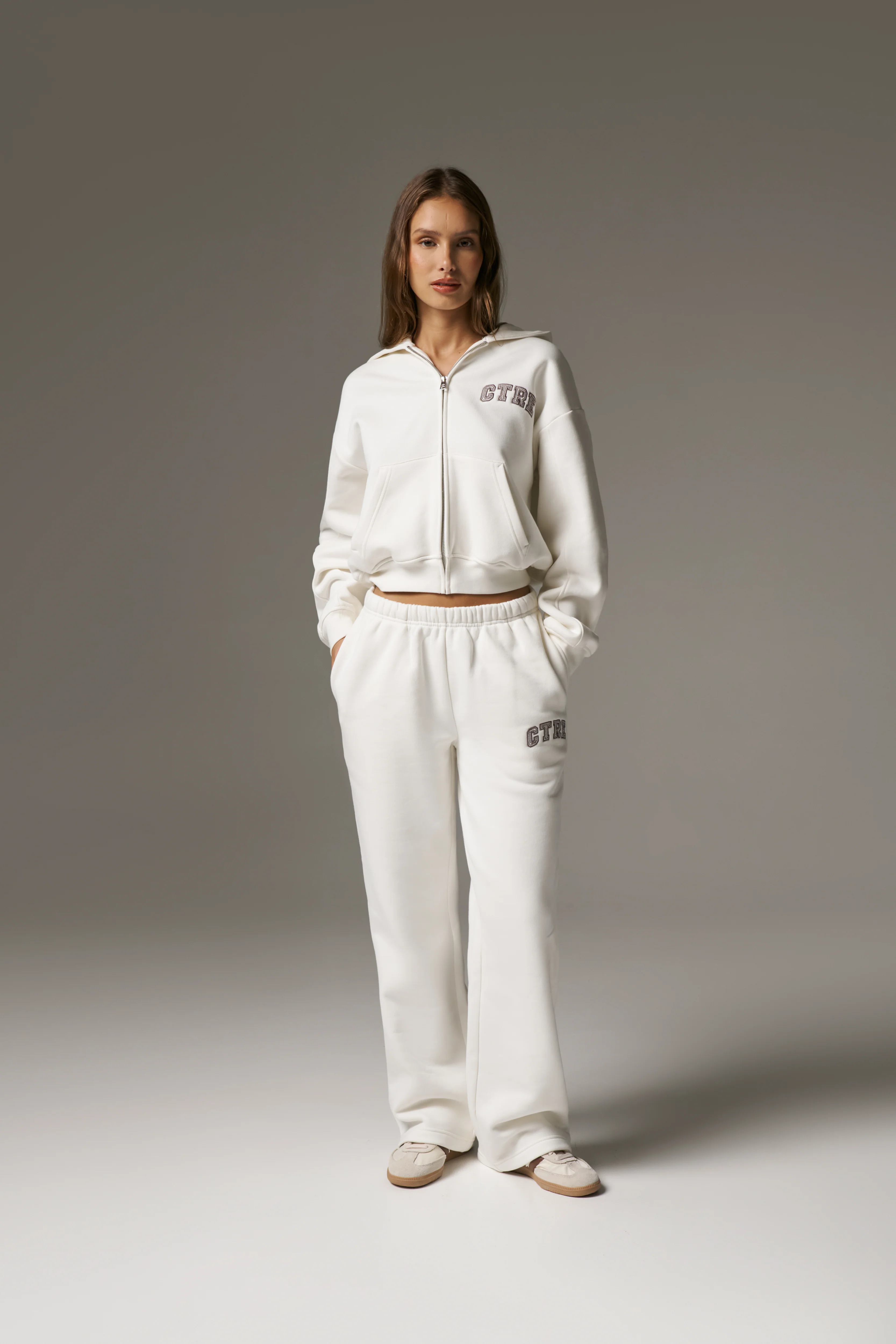 CTRE ZIP THROUGH RELAXED HOODIE - OFF WHITE - Image 8