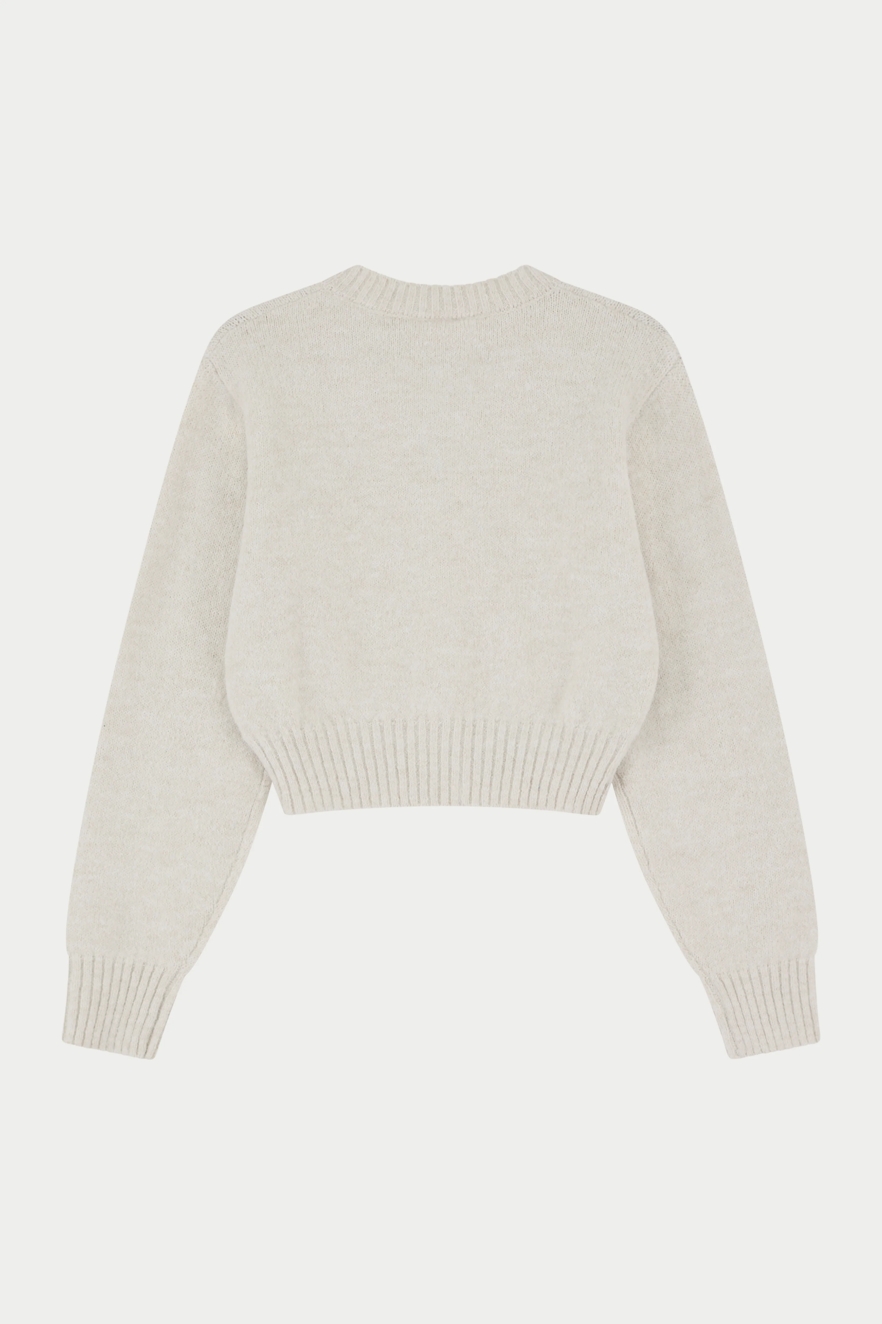EMBLEM EMBROIDERED KNIT CROP CARDIGAN - OAT - Image 7