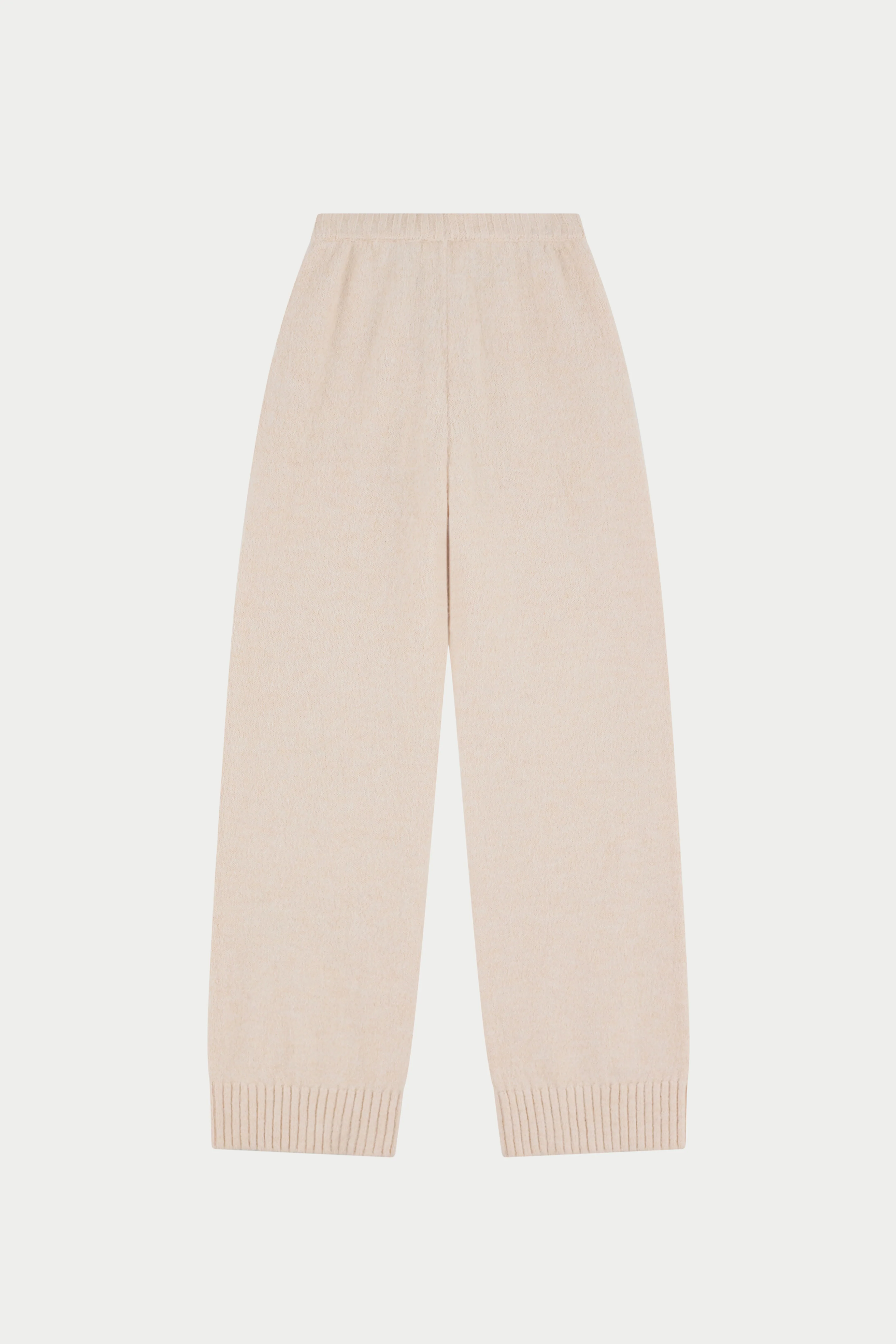 EMBLEM EMBROIDERED KNIT JOGGERS - BUTTERMILK