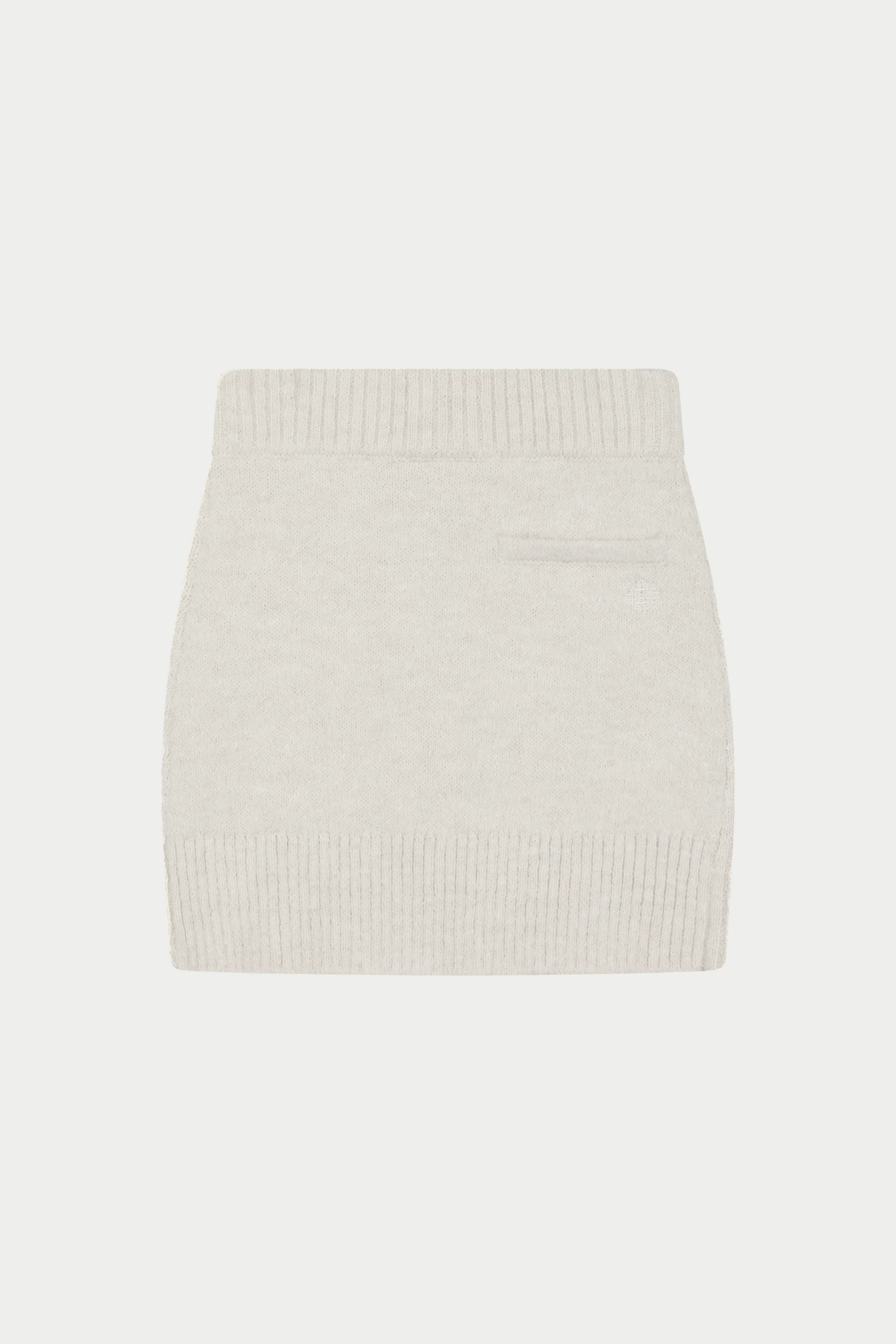 EMBLEM EMBROIDERED KNIT SKIRT - OAT - Image 7