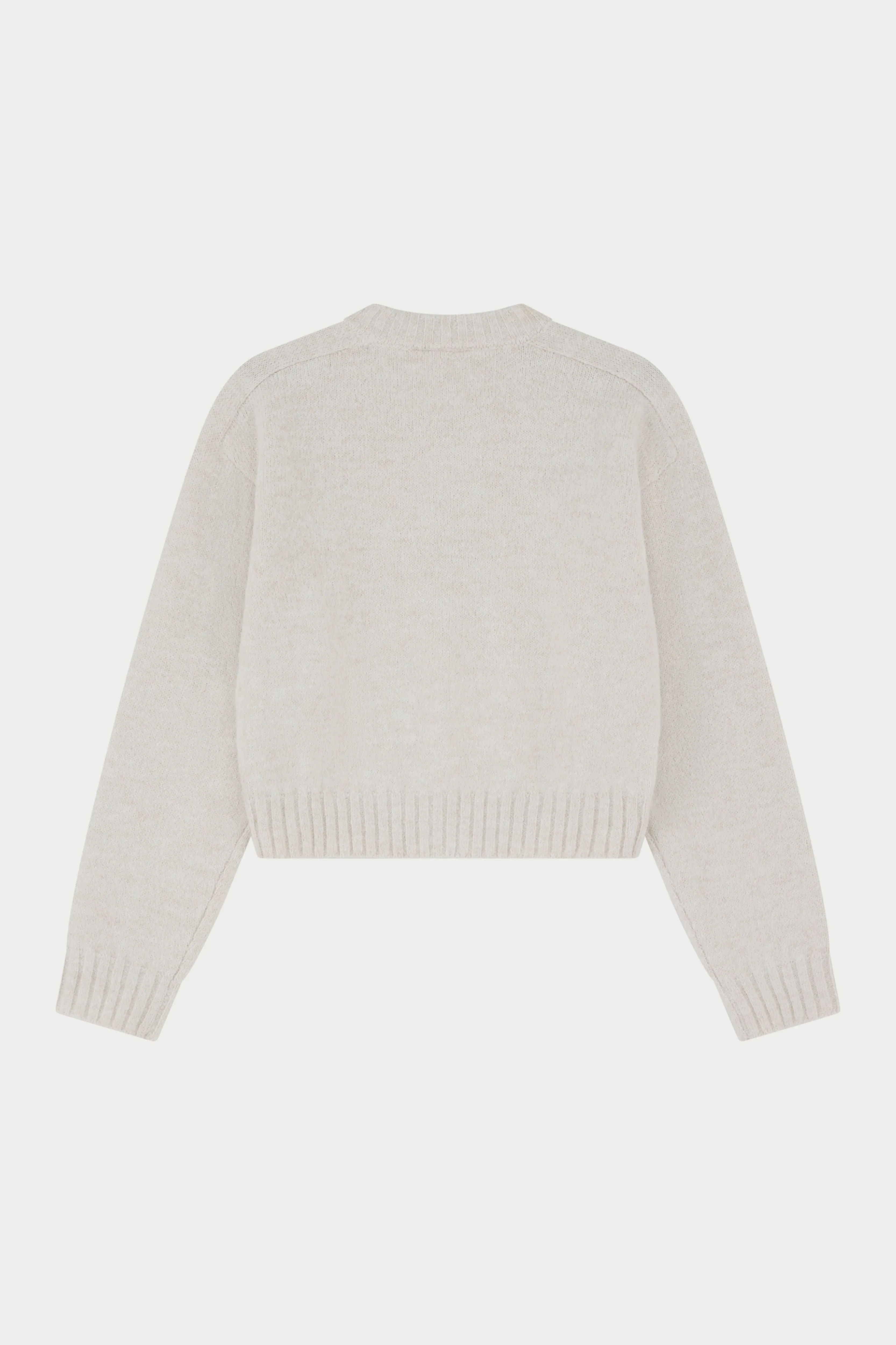 EMBLEM EMBROIDERED KNITTED CREW - OAT - Image 6