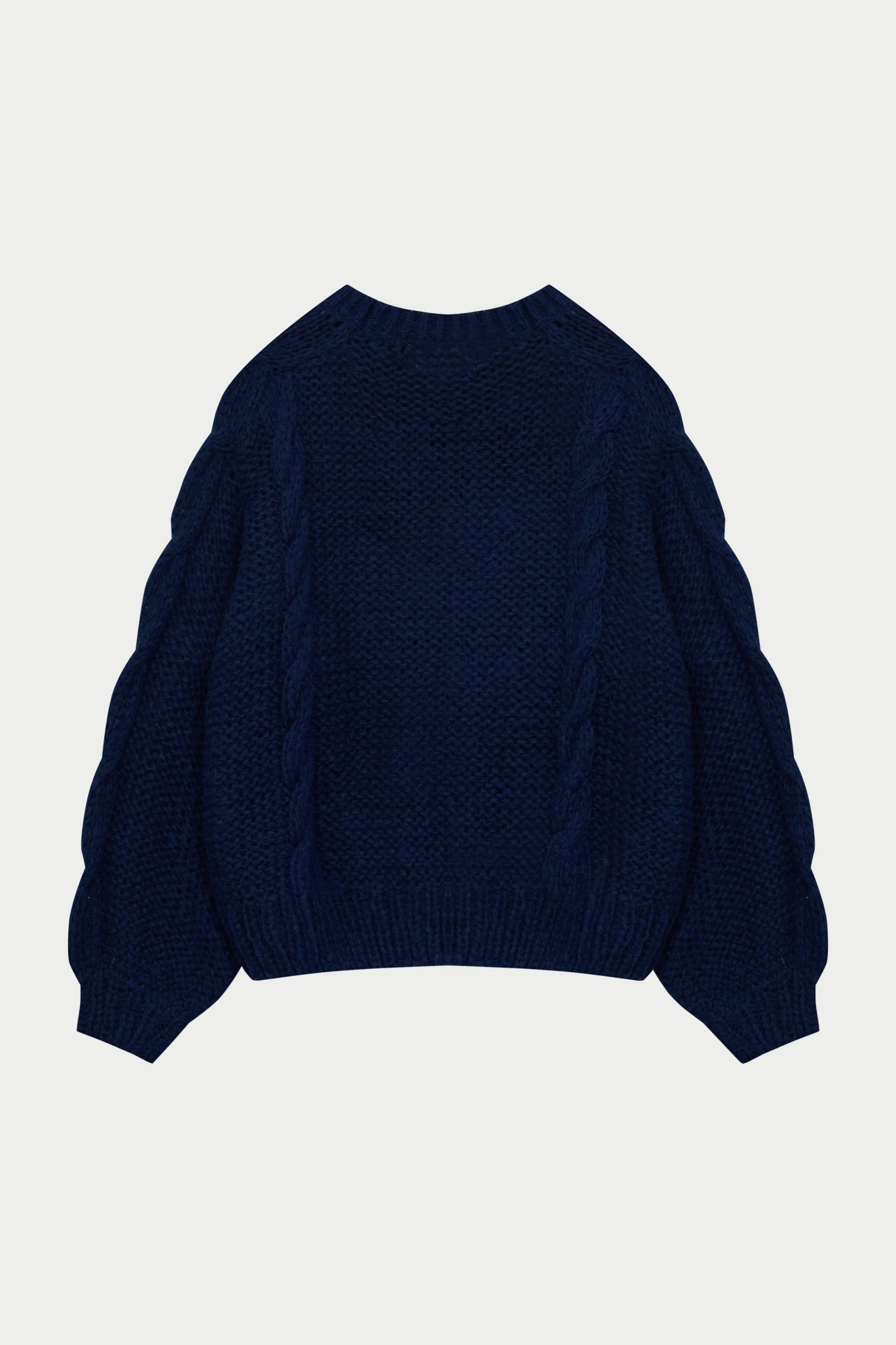 EMBLEM PLAITED OVERSIZED KNIT JUMPER - NAVY - Image 6