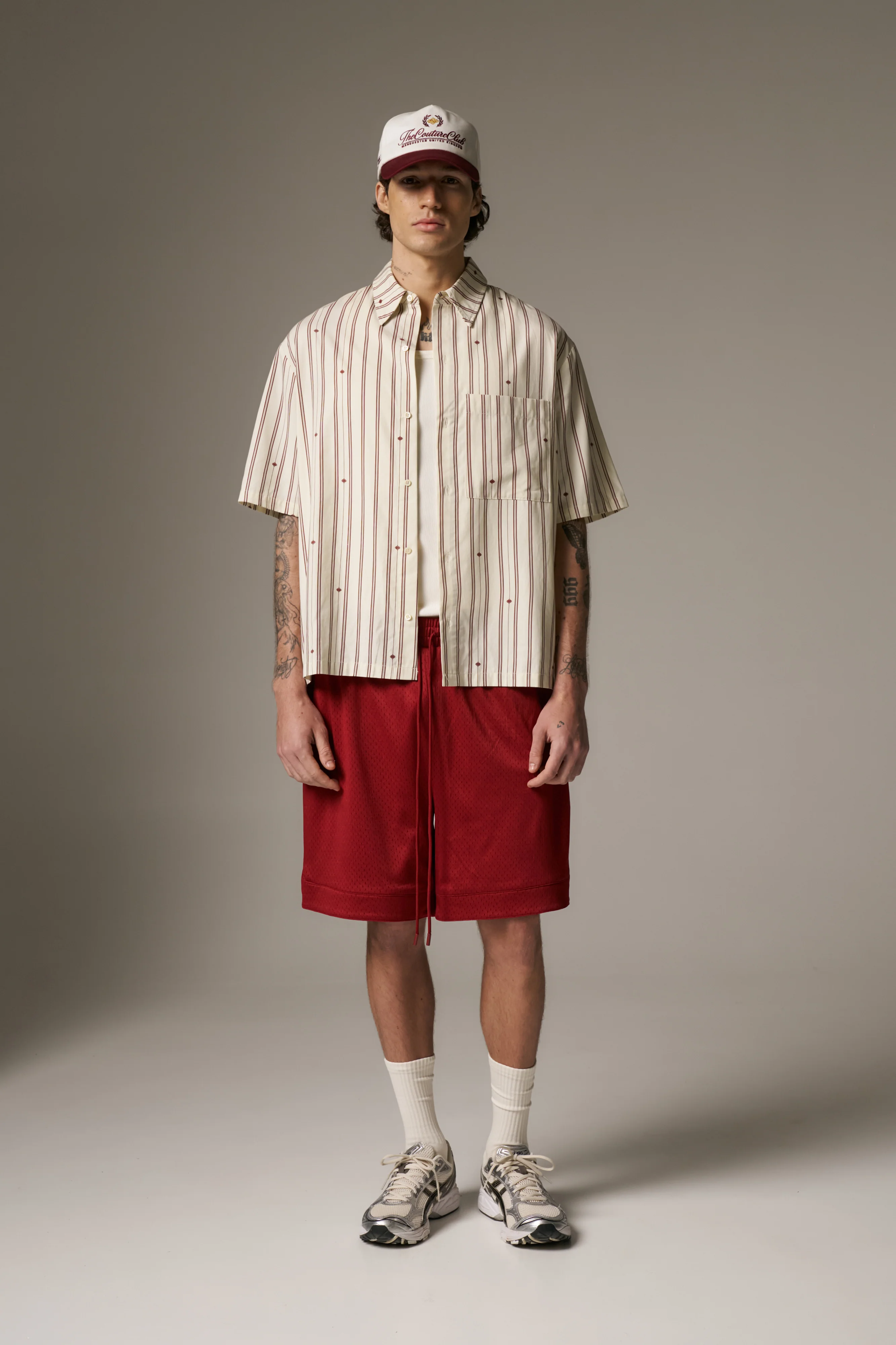 EMBLEM STRIPE SHIRT - STONE - Image 11
