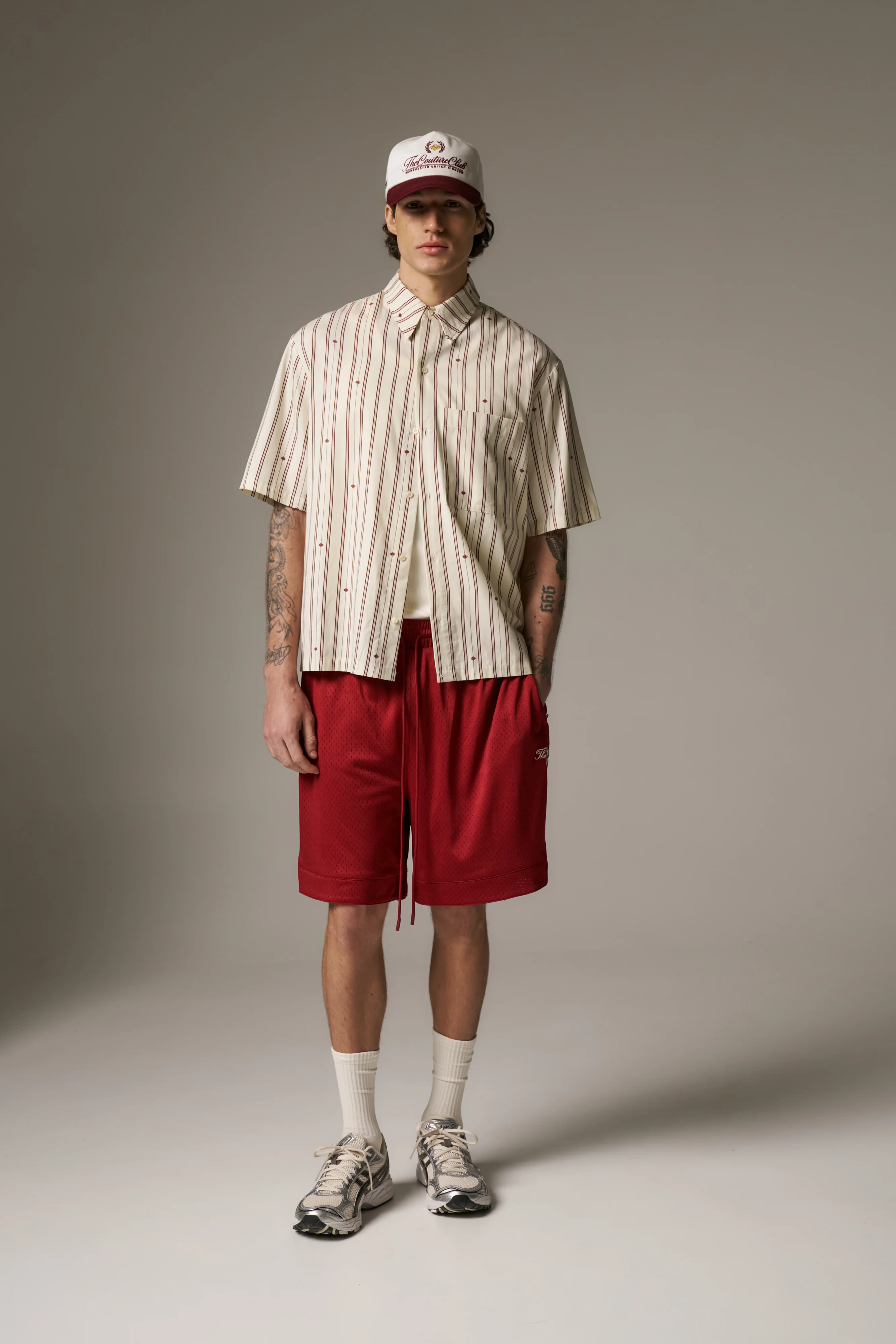 EMBLEM STRIPE SHIRT - STONE - Image 5