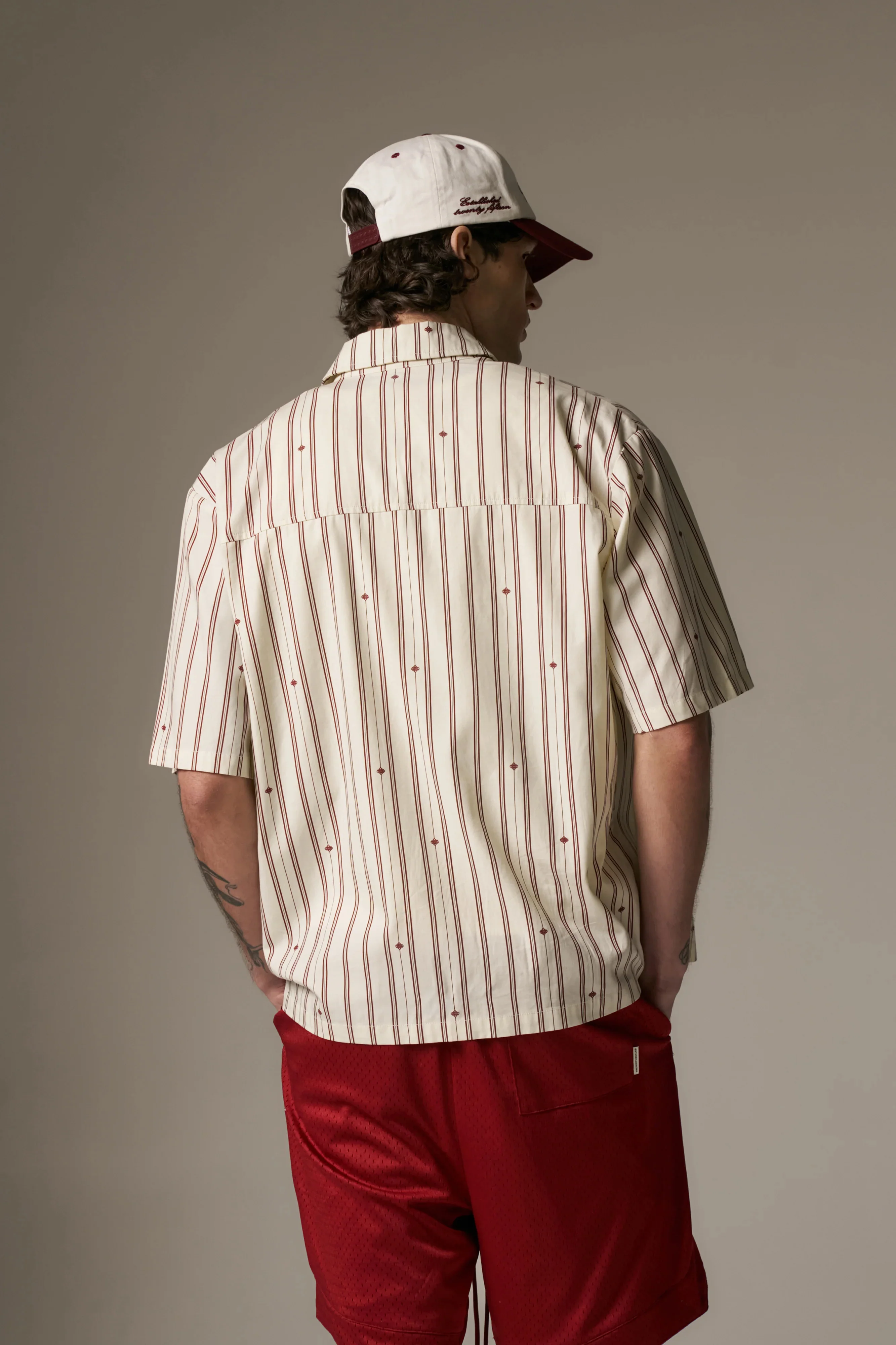 EMBLEM STRIPE SHIRT - STONE - Image 7