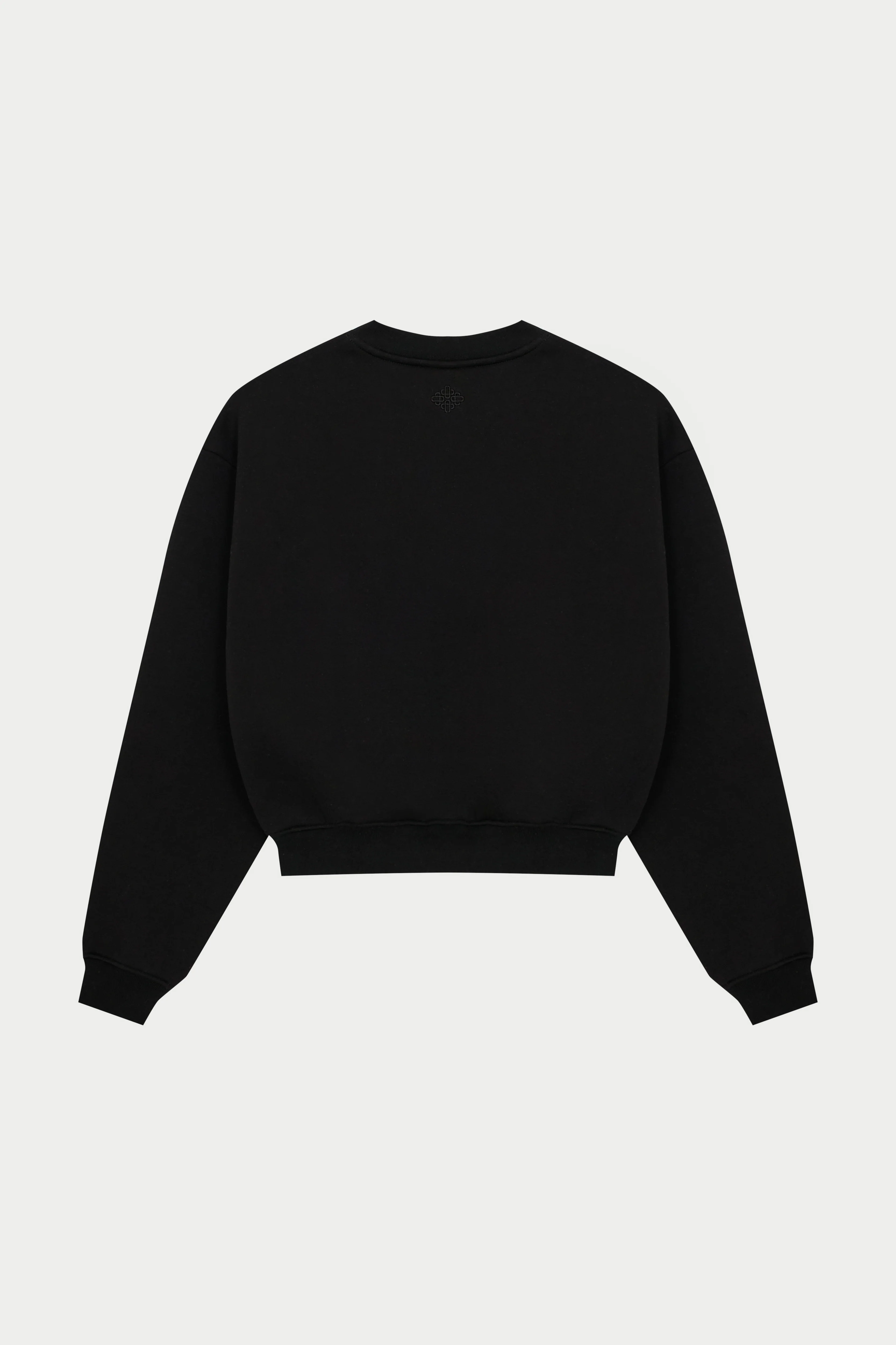 EMBROIDERED CREST SWEATSHIRT - BLACK - Image 9