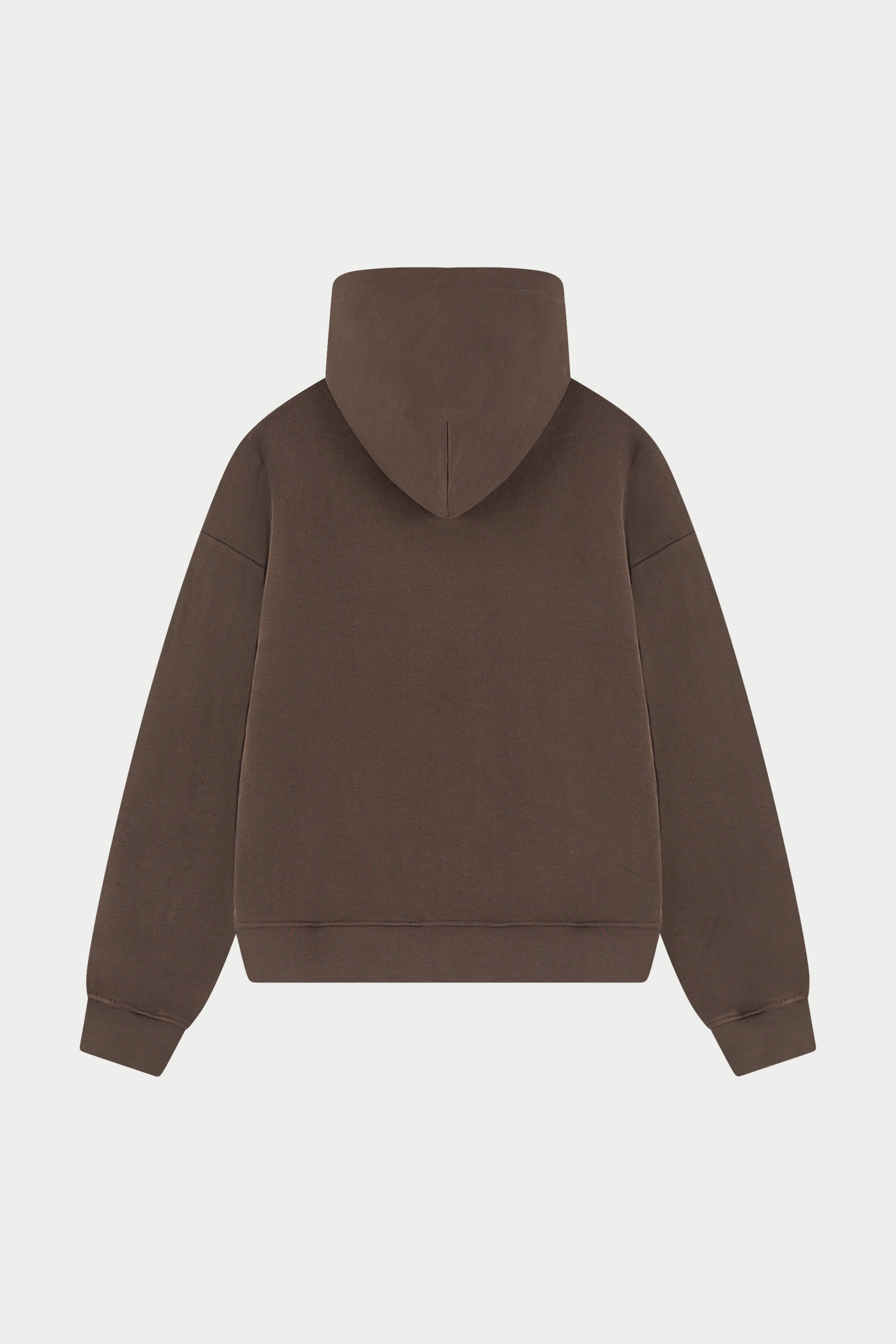 EMBROIDERED CTRE ZIP THROUGH HOODIE - CHOCOLATE - Image 5