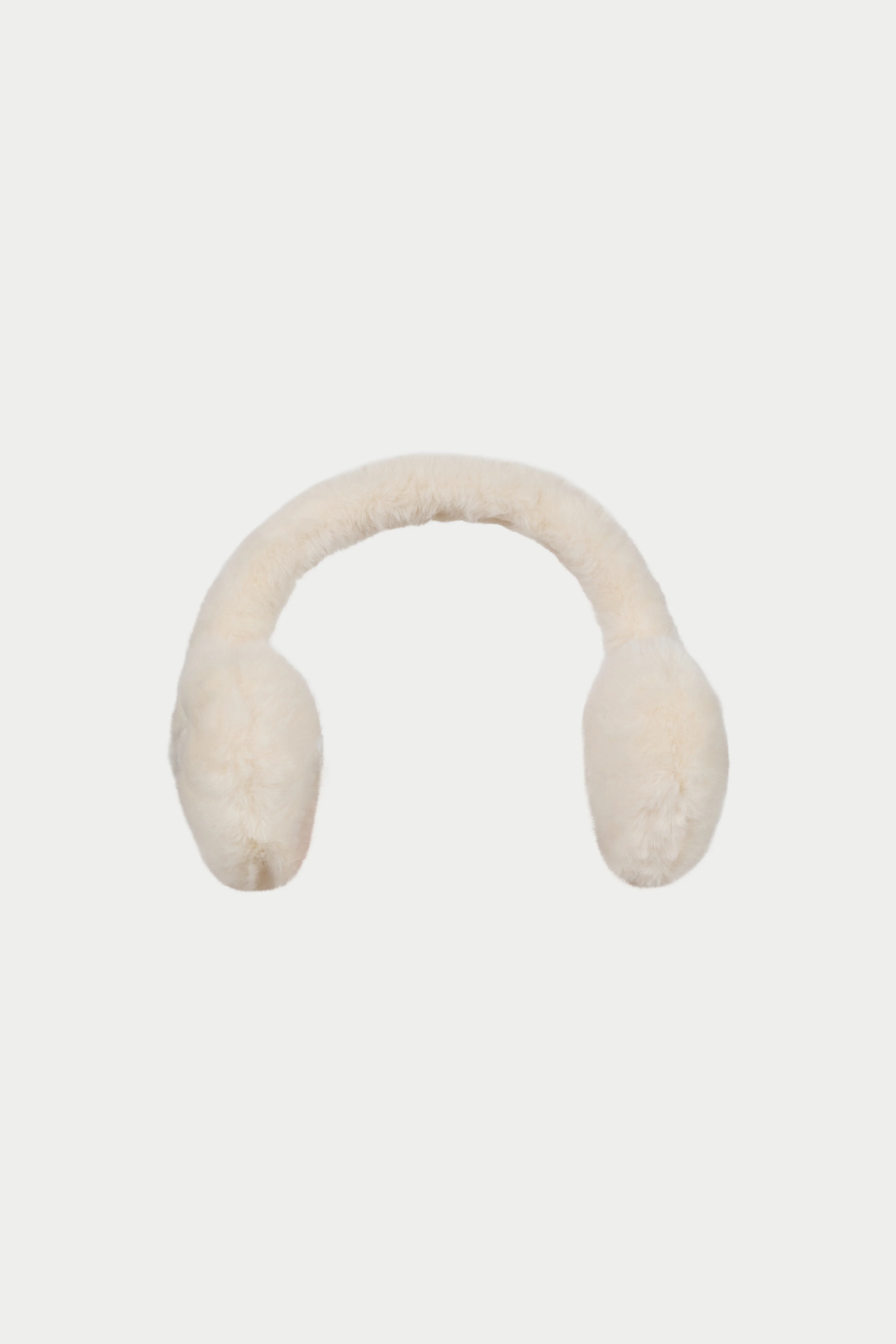FAUX FUR SINGLE SCRIPT EARMUFFS - CREAM - Image 6