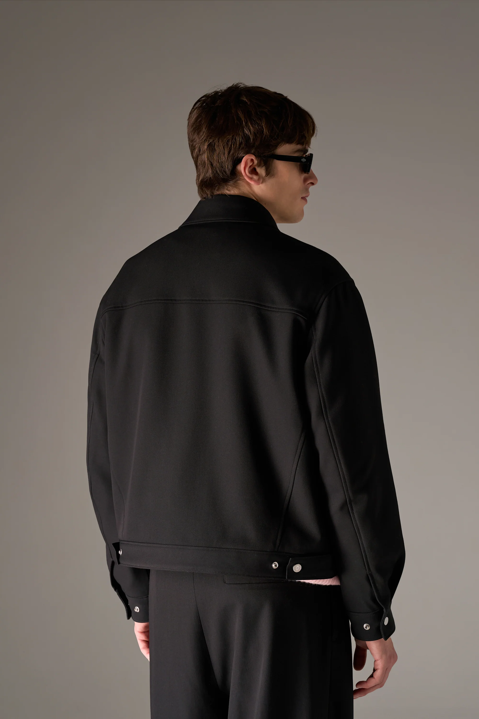 FAUX LEATHER POCKET TAILORED JACKET - BLACK - Image 6