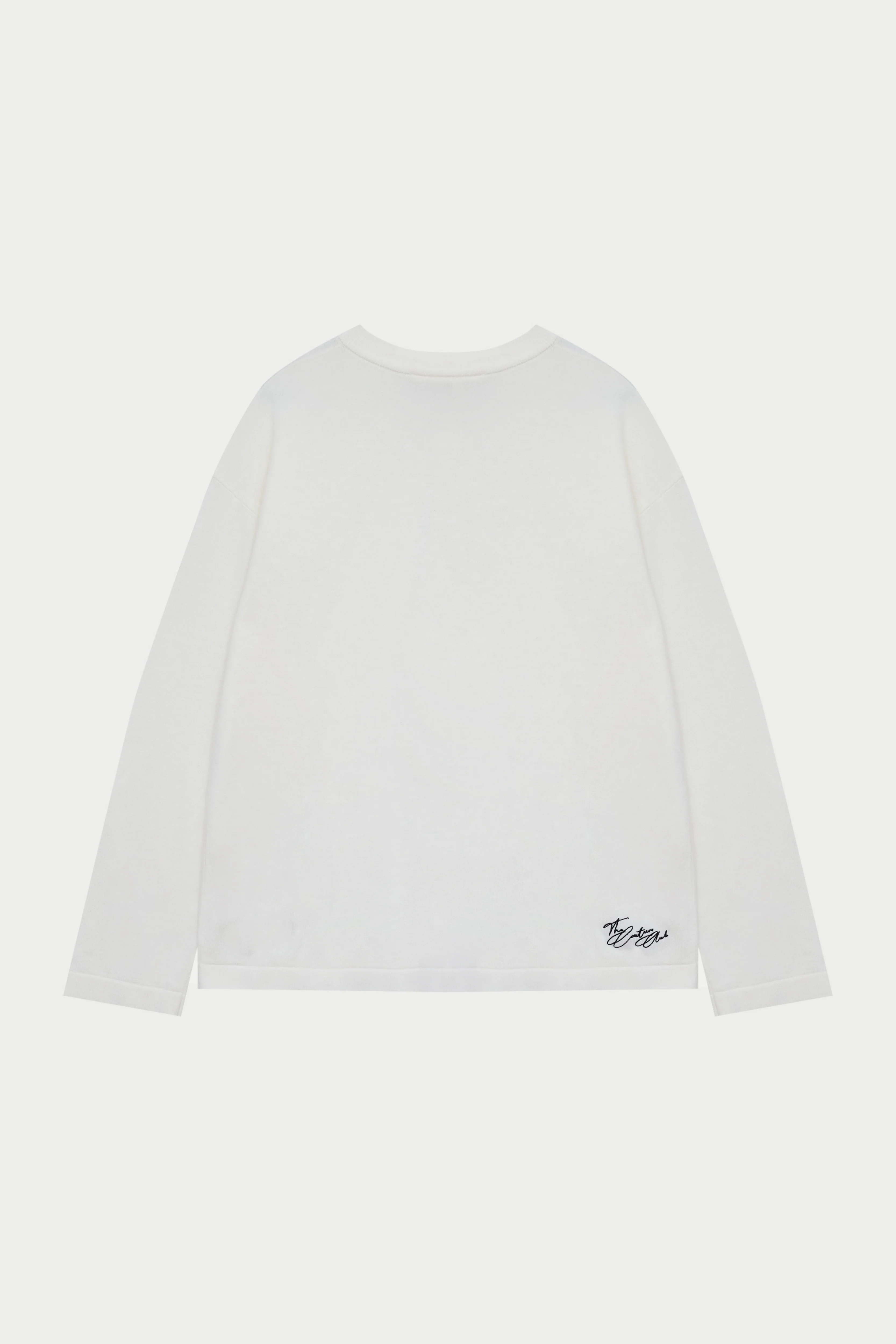 FINE GAUGE KNIT LONG SLEEVE T-SHIRT - OFF WHITE - Image 13