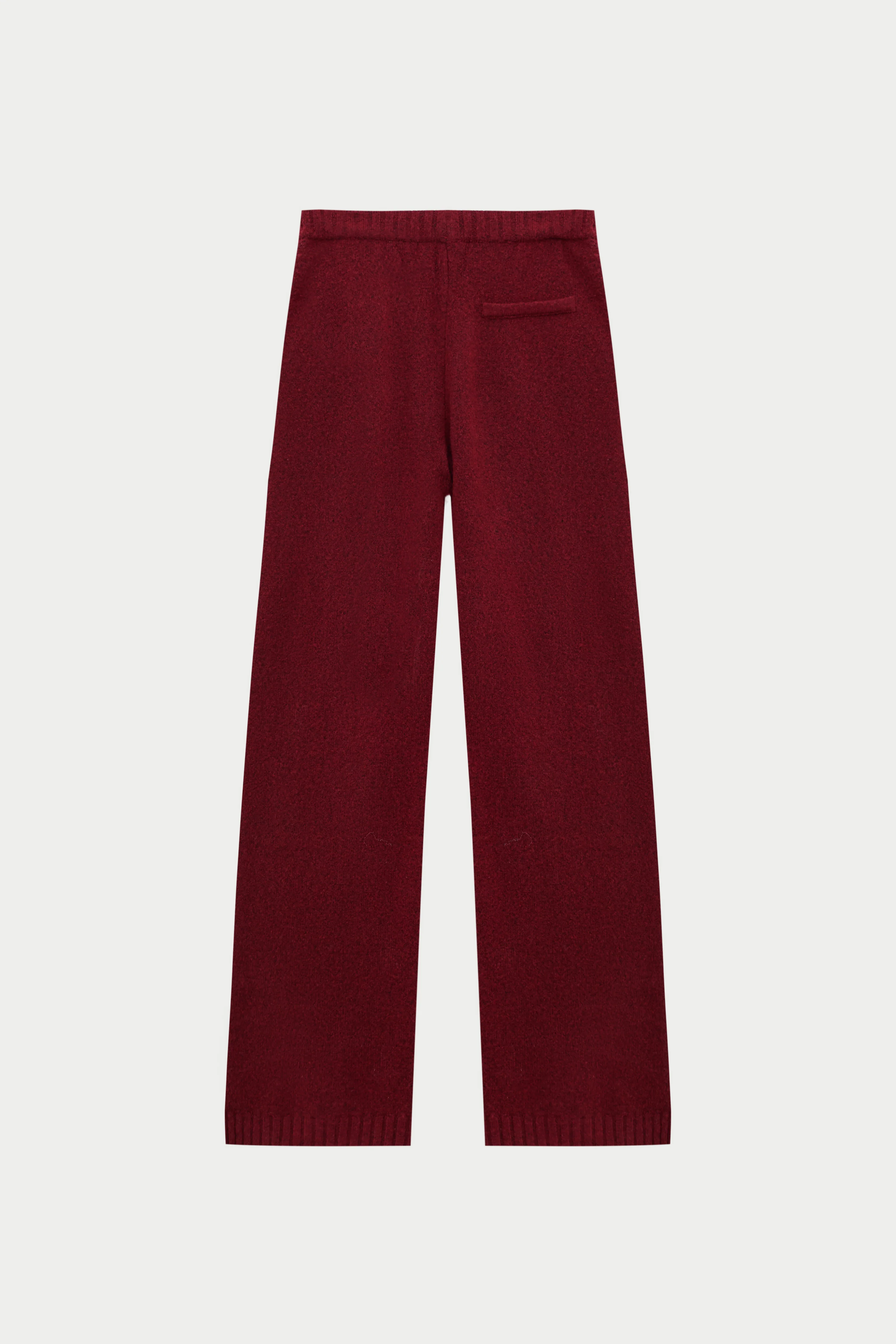 FLUFFY KNIT EMBLEM EMBROIDERED JOGGER - BURGUNDY - Image 7