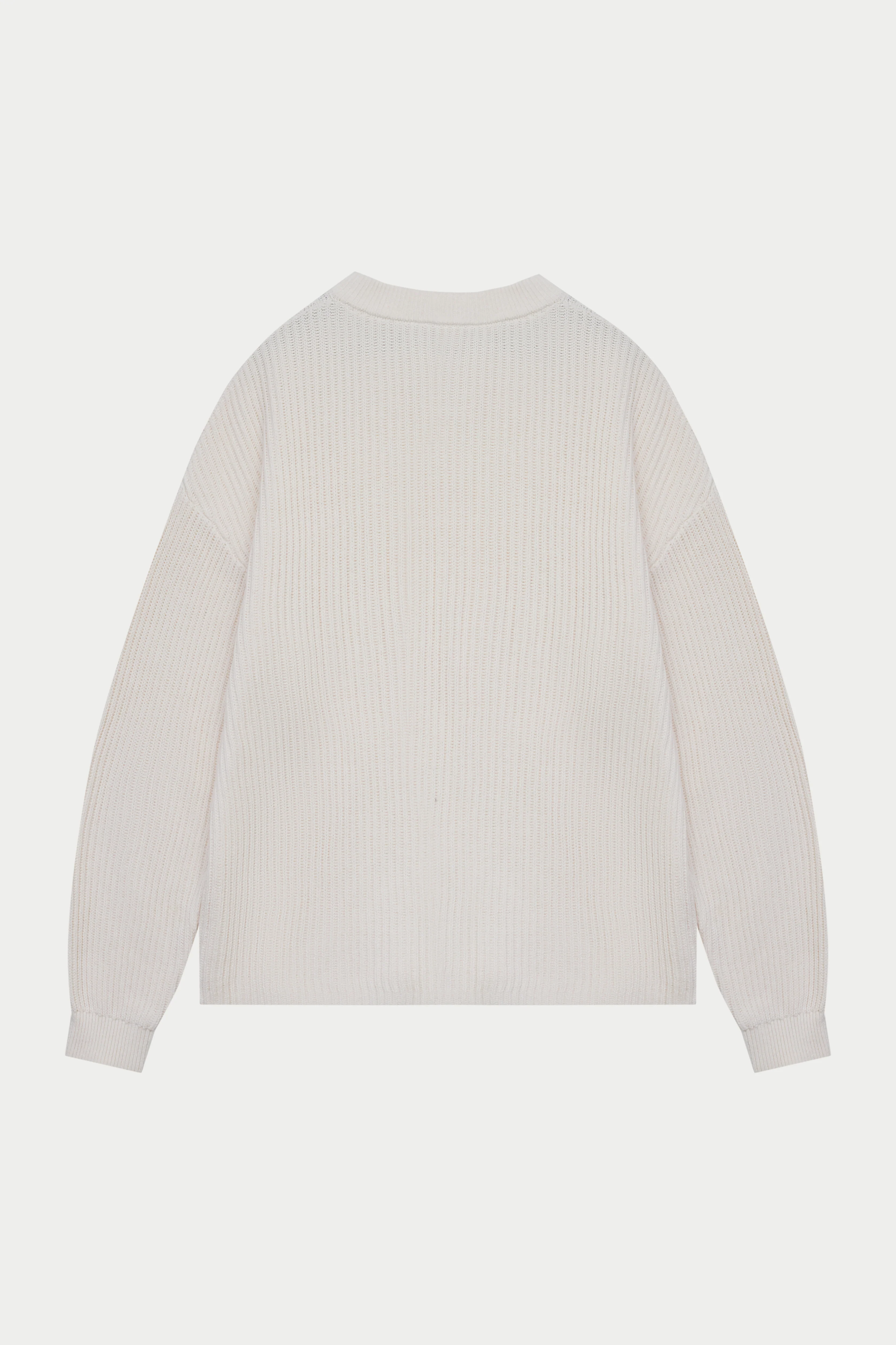HEAVY WASHED RIBBED KNIT CREW - STONE - Image 12