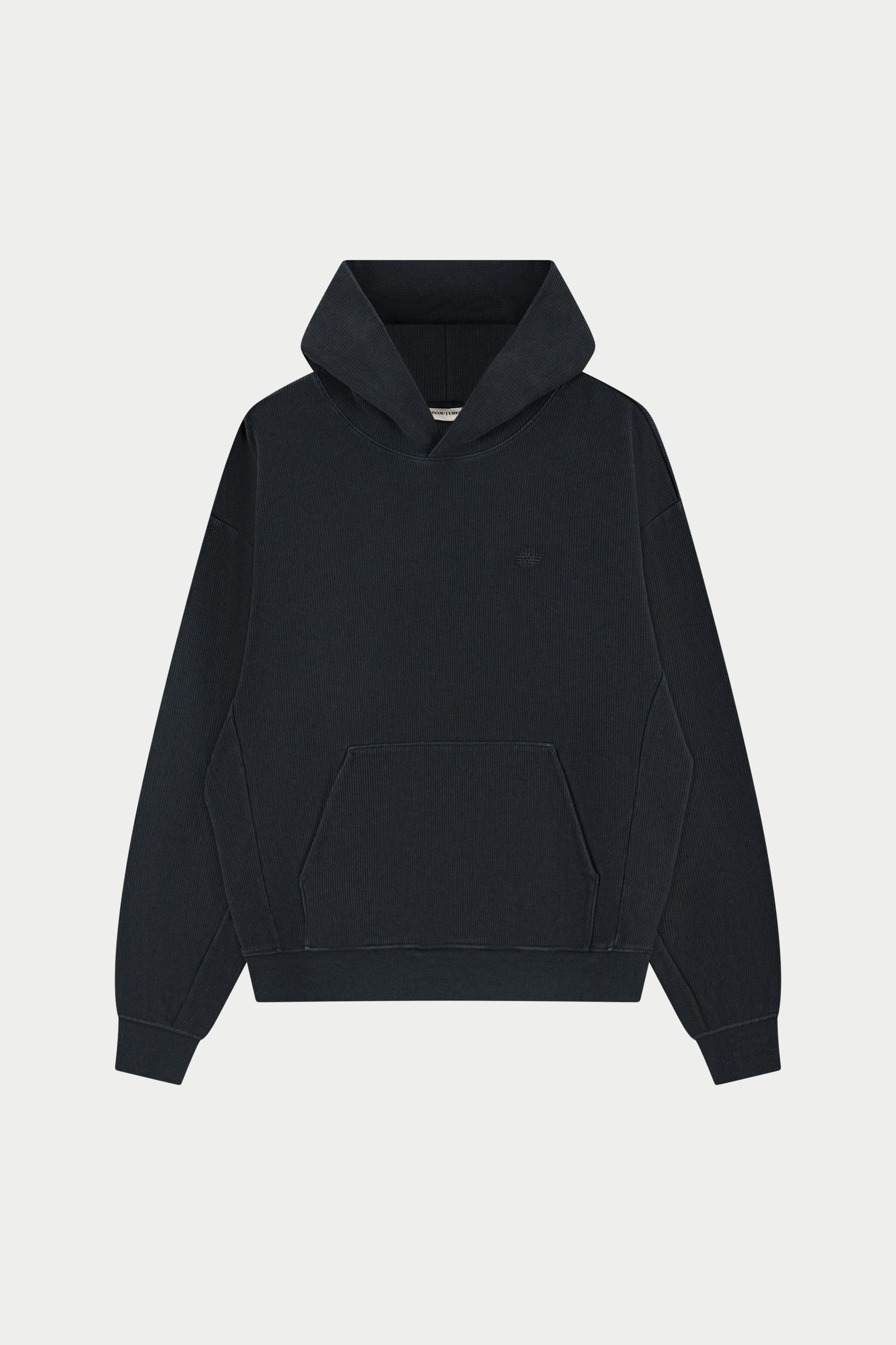 HEAVYWEIGHT WASHED RIBBED HOODIE - WASHED BLACK