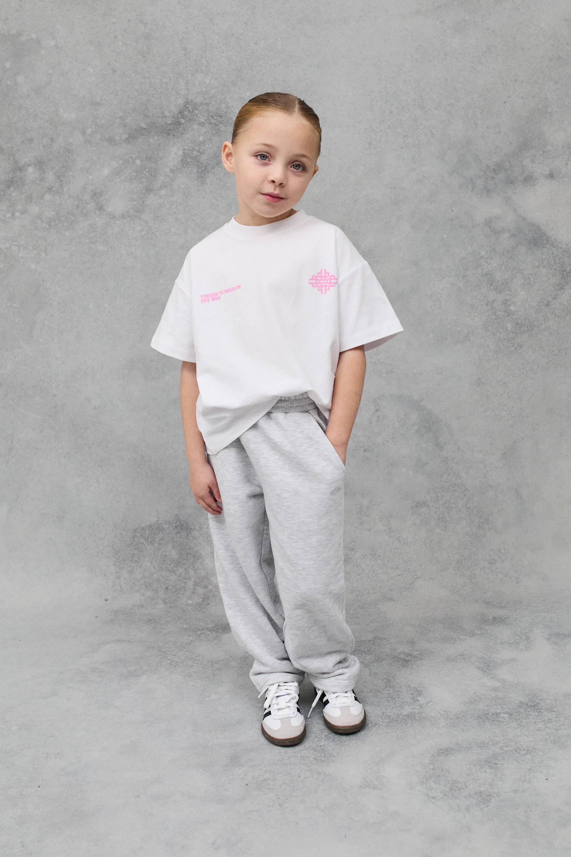 JNR BLURRED GRAPHIC EMBLEM T-SHIRT - WHITE/PINK - Image 4