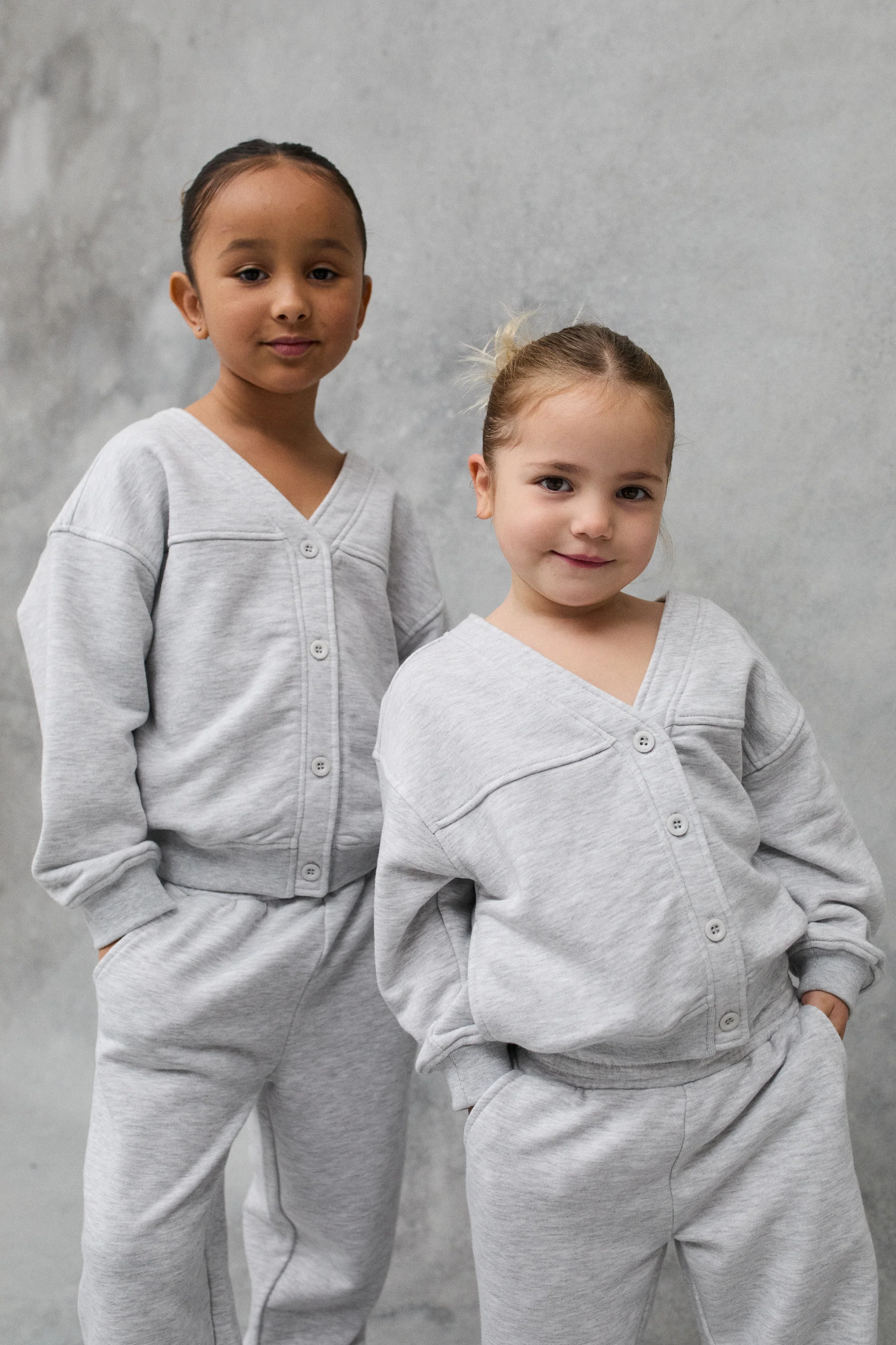 JUNIOR JERSEY CARDIGAN - GREY MARL - Image 3