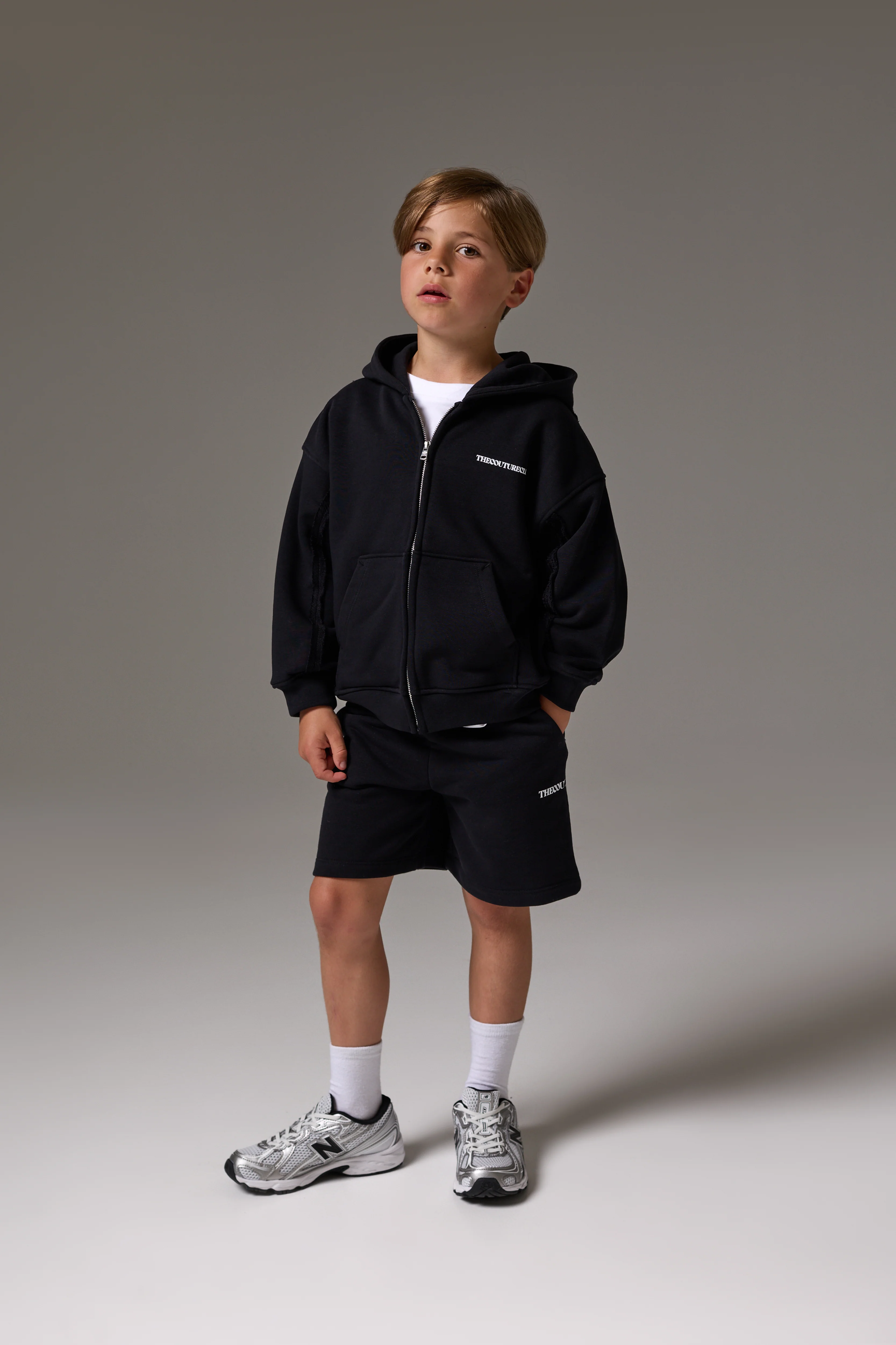 JUNIOR COPYRIGHT ZIP THROUGH HOODIE - BLACK - Image 7