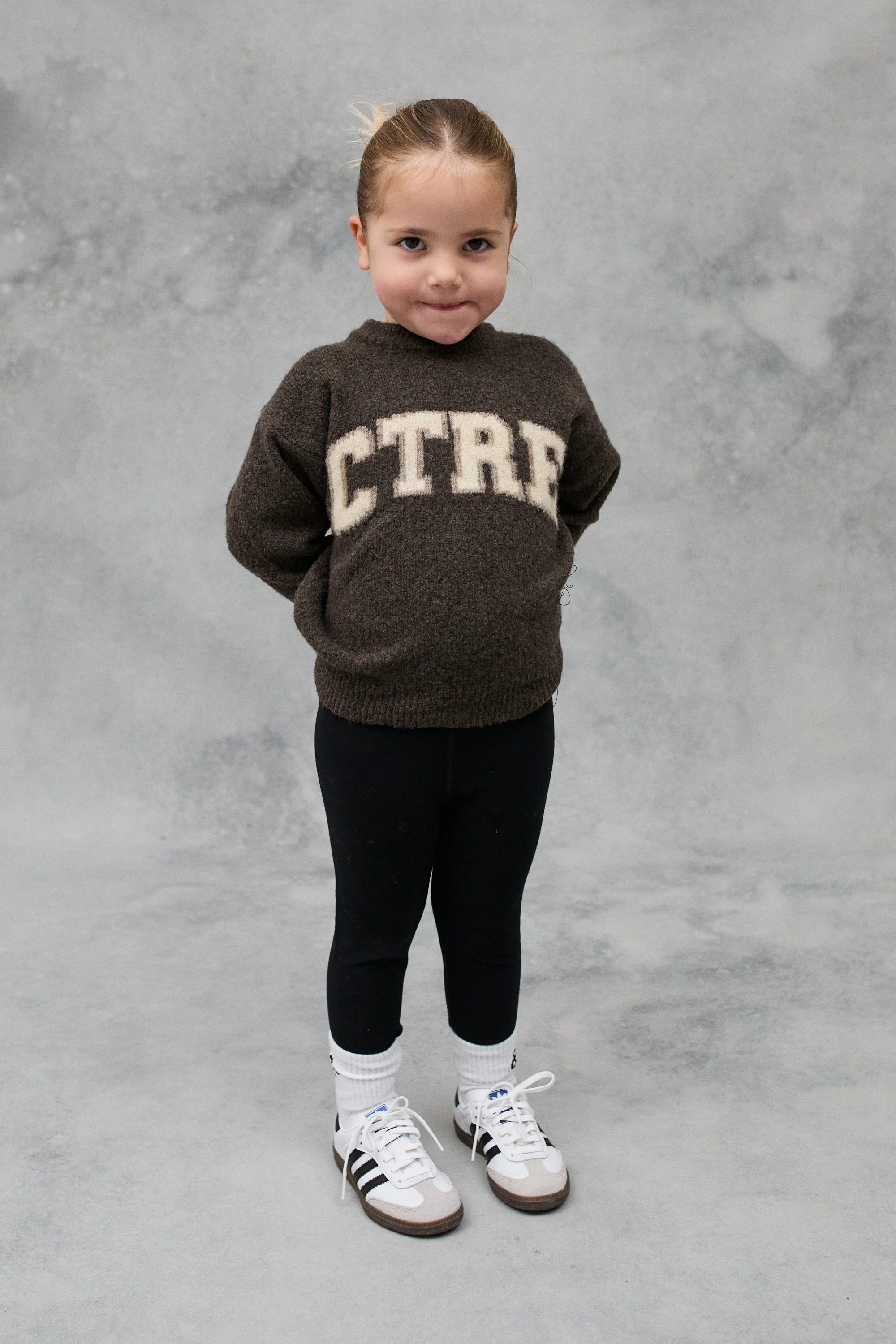 KIDS CTRE KNITTED SWEATSHIRT - BROWN - Image 5