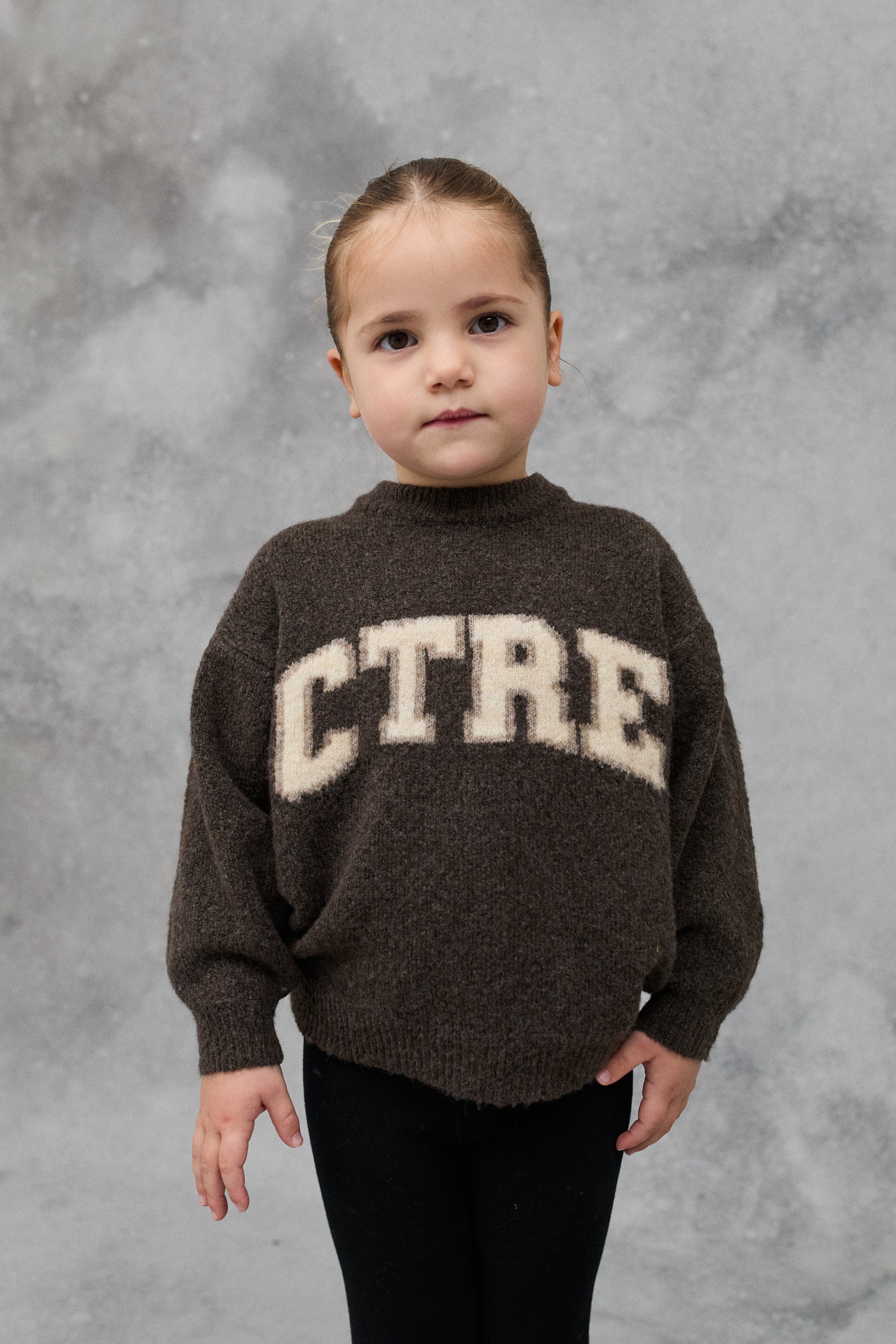 KIDS CTRE KNITTED SWEATSHIRT - BROWN - Image 6
