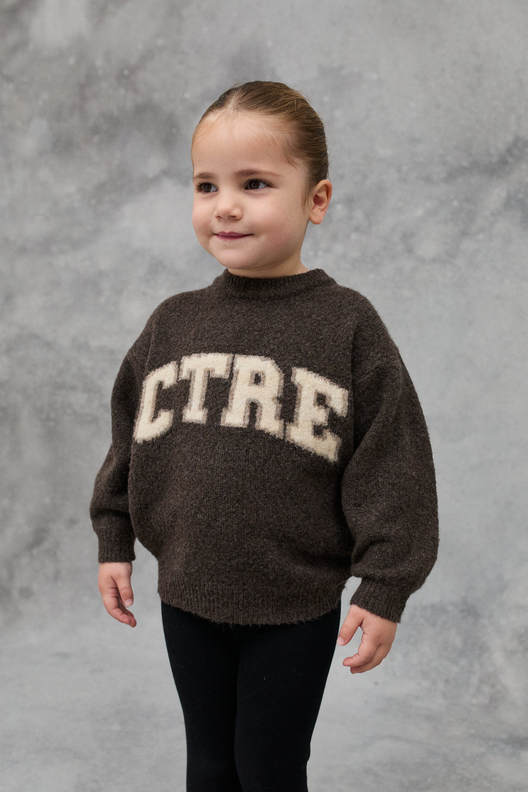 KIDS CTRE KNITTED SWEATSHIRT - BROWN - Image 7