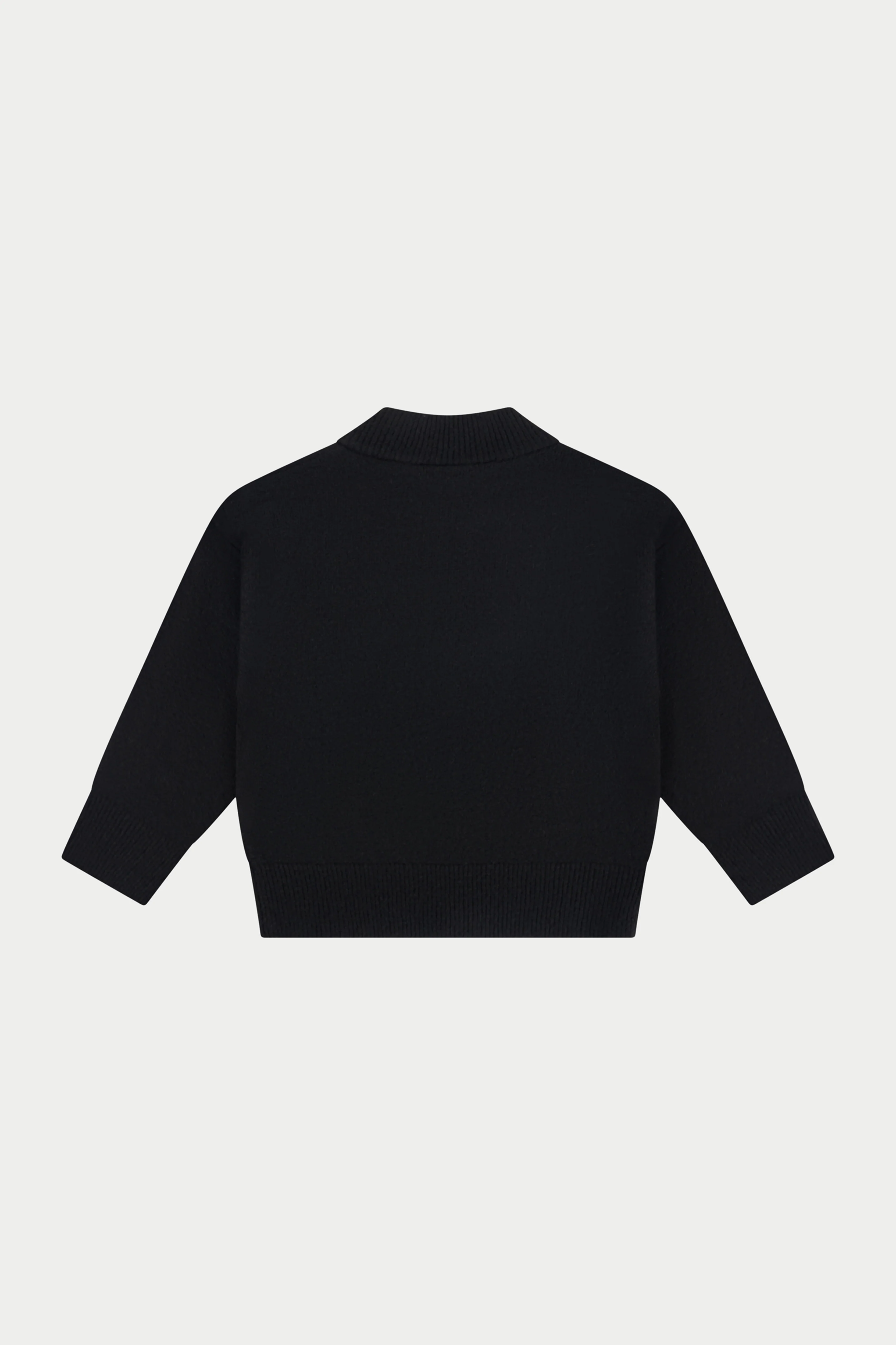 JUNIOR MONOGRAM FLUFFY KNIT ZIP THROUGH - BLACK - Image 3