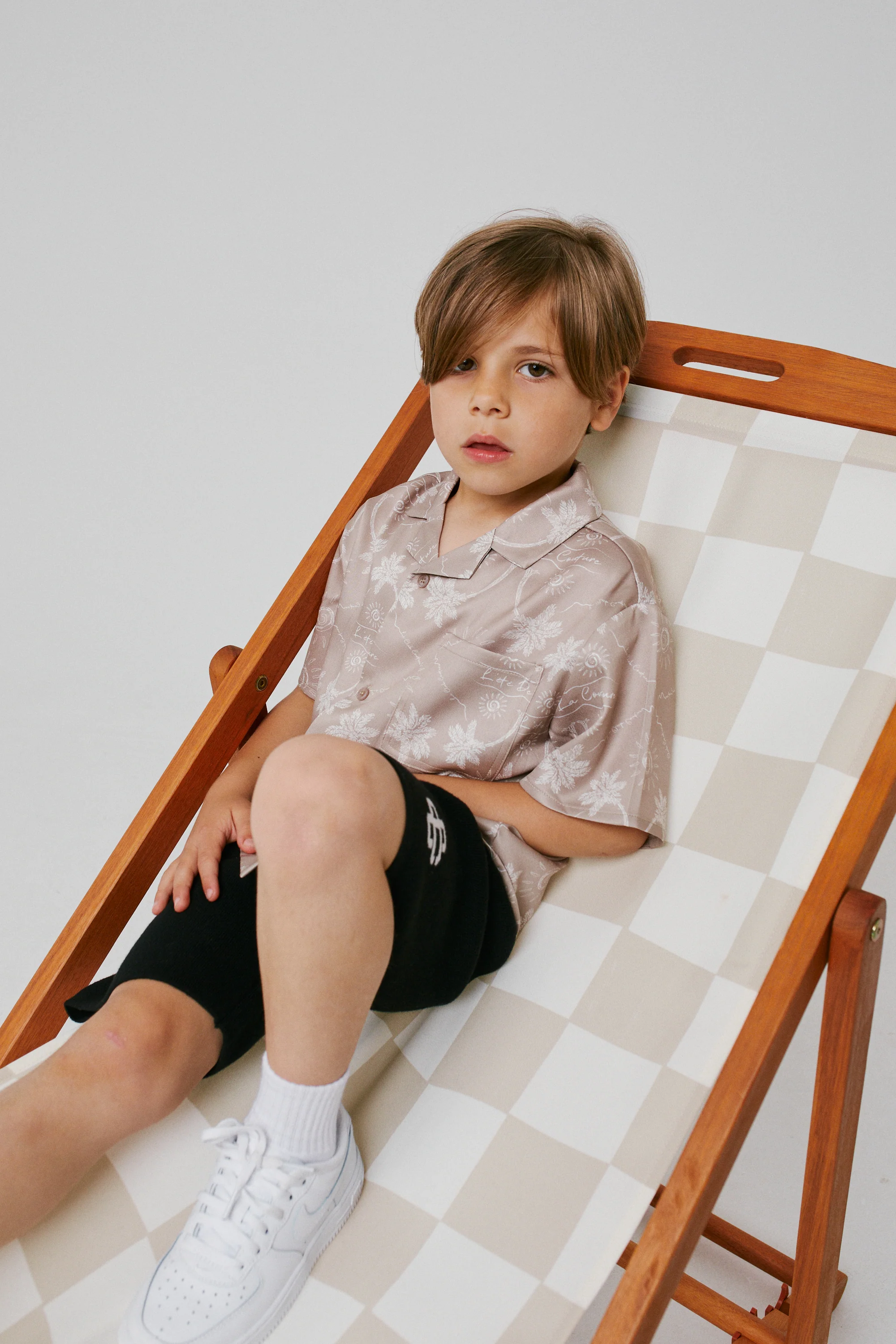 KIDS PALM PRINT SHIRT - BEIGE - Image 4