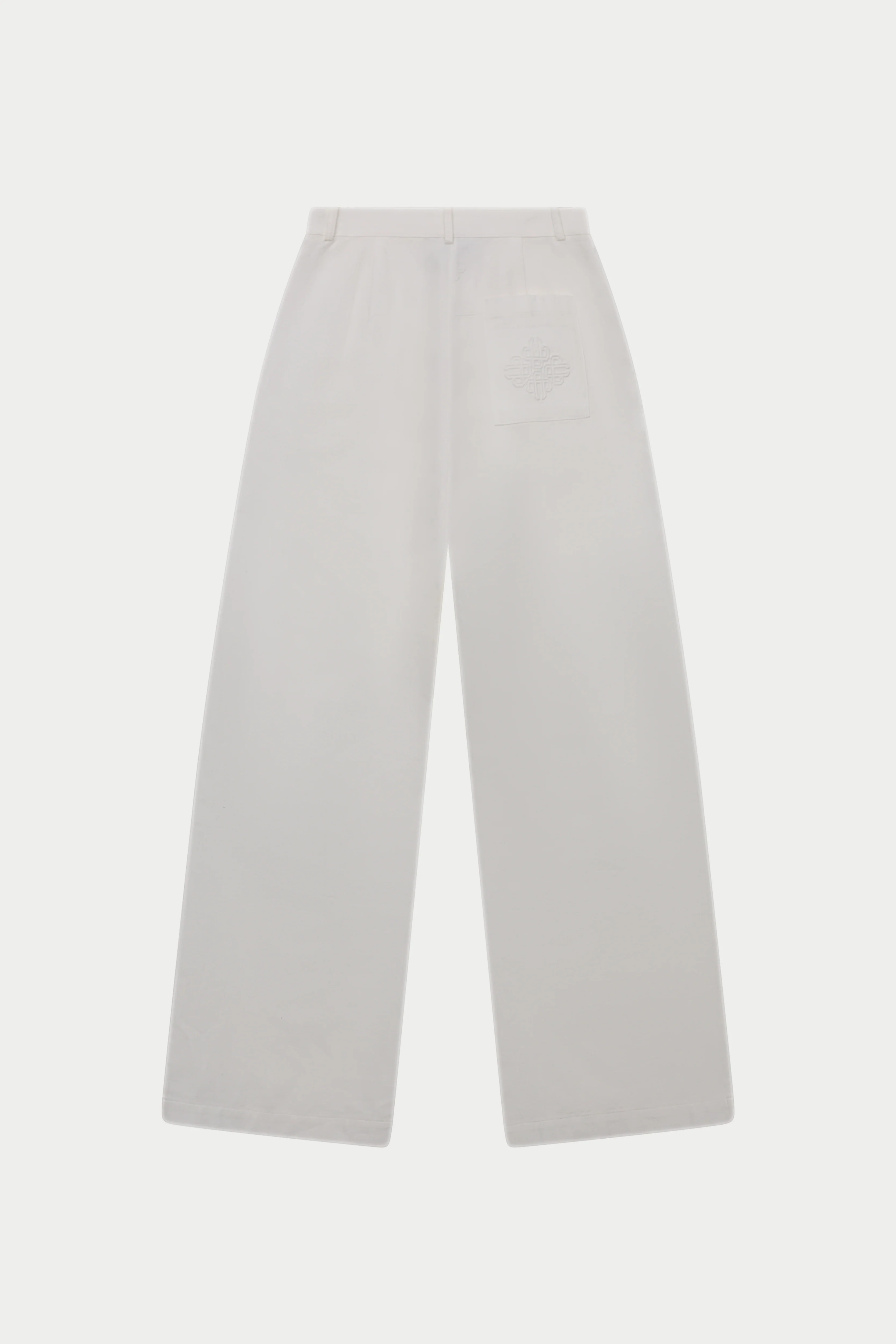 LINEN BLEND WIDE LEG PLEATED TROUSERS - WHITE - Image 9