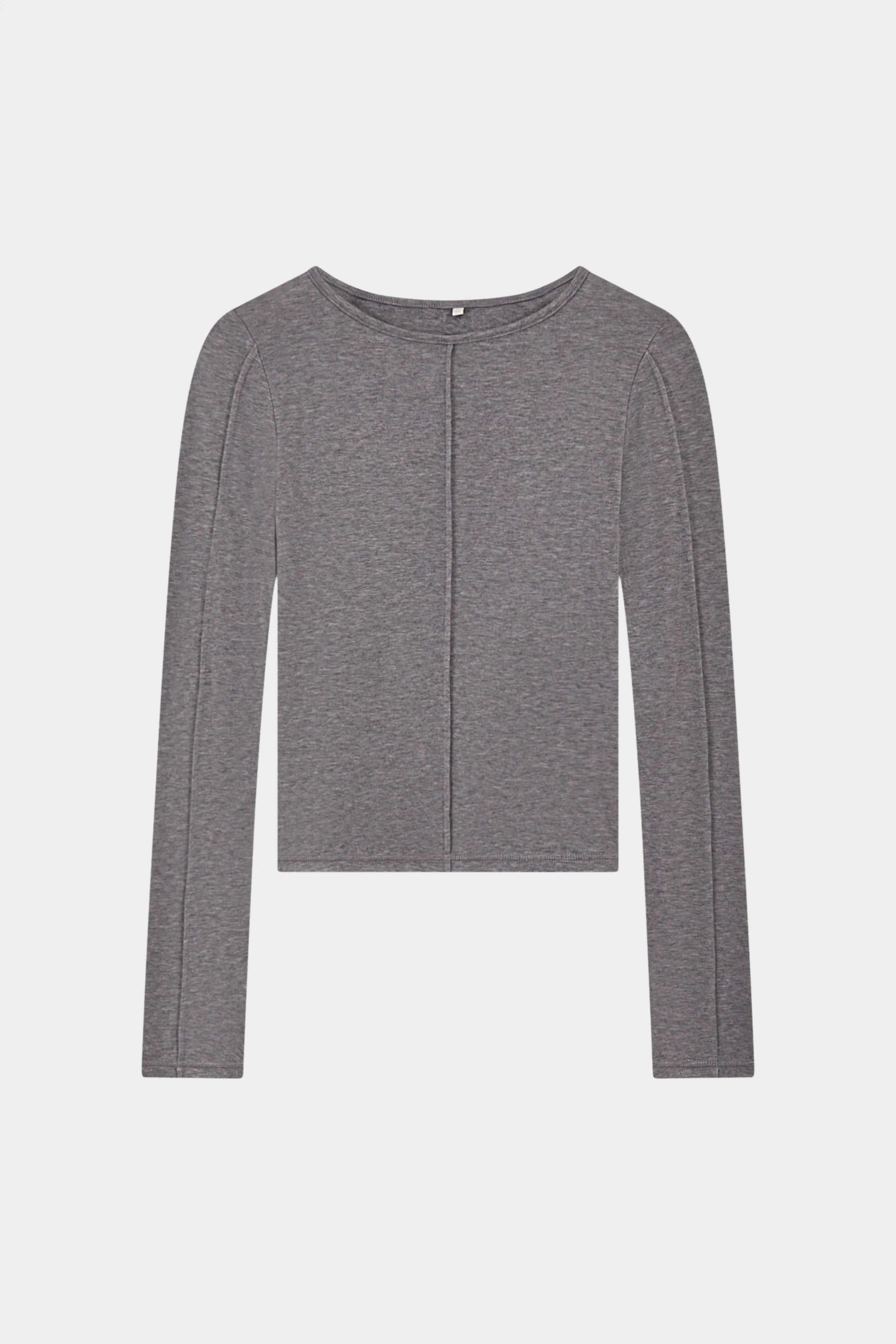 LONG SLEEVE SLUB TOP - GREY