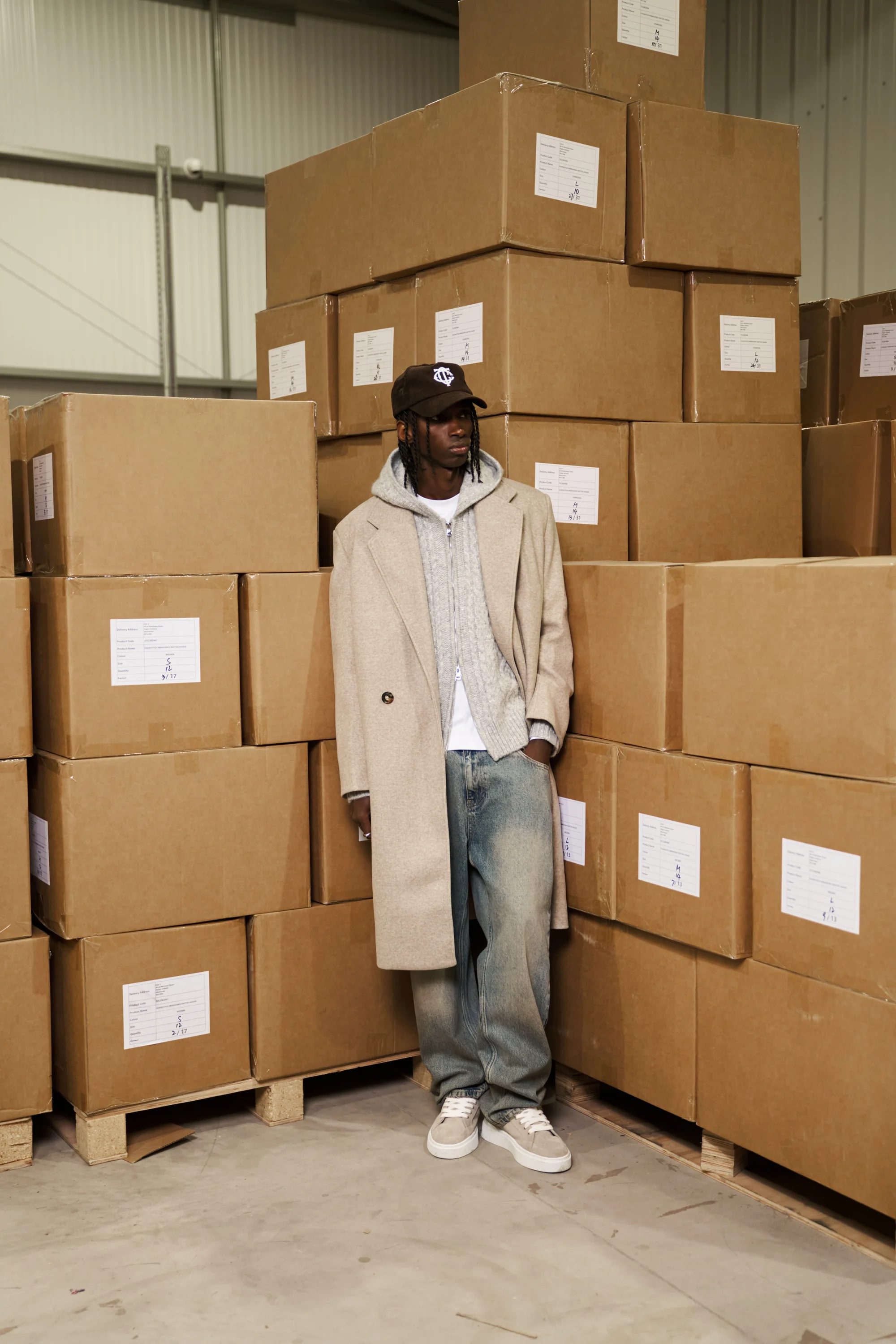 LONGLINE OVERCOAT - BEIGE - Image 4
