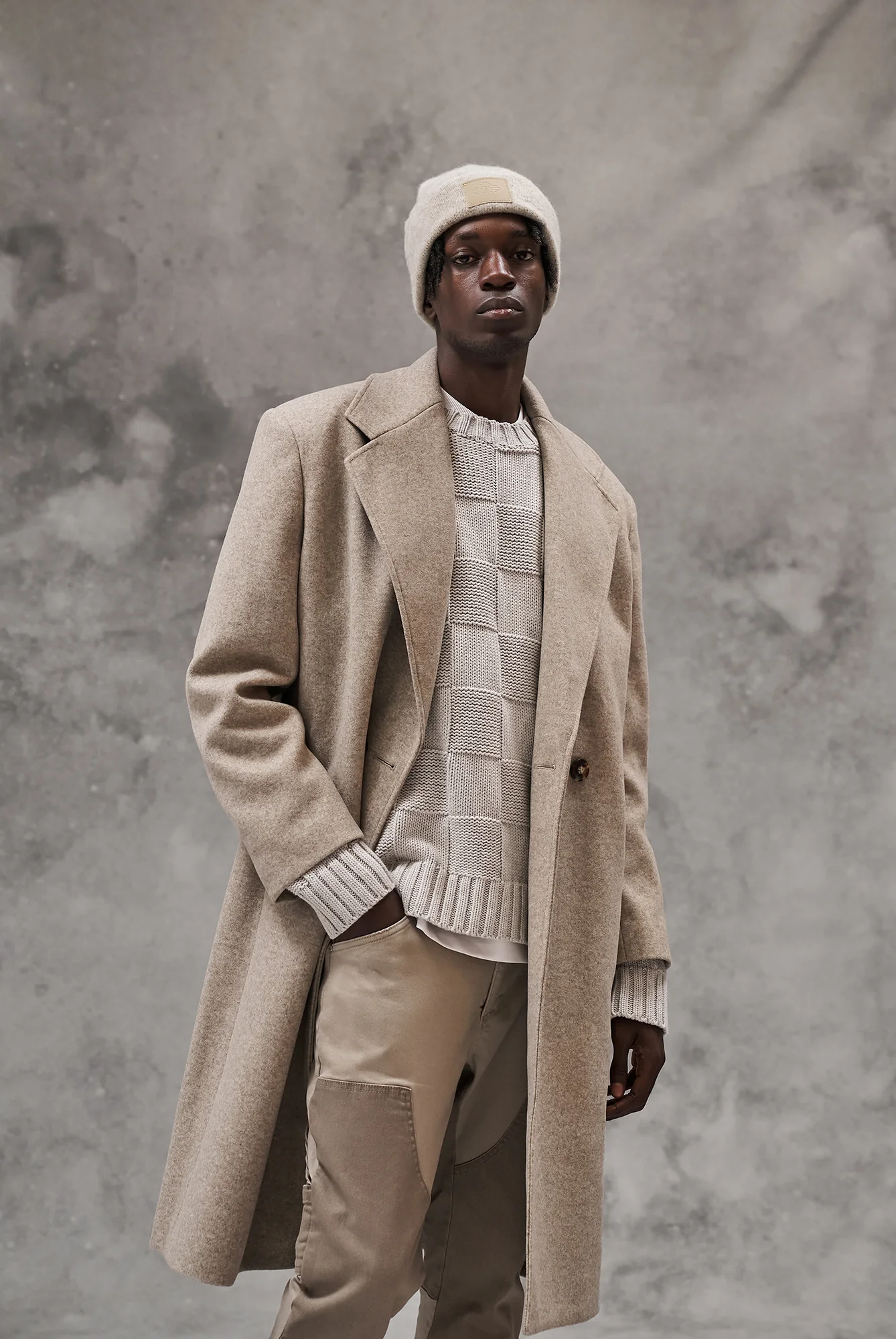 LONGLINE OVERCOAT - BEIGE - Image 5
