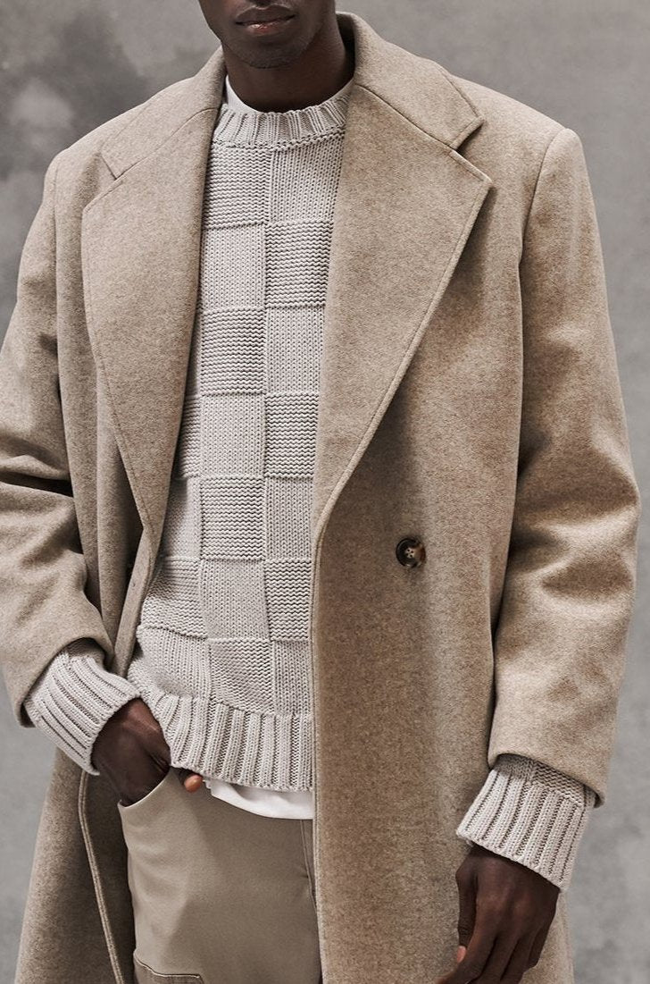LONGLINE OVERCOAT - BEIGE - Image 8